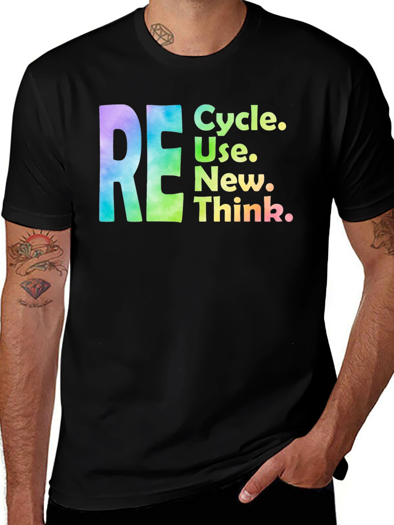 Variant 3 of RE Cycle Use New Think Graphic Tee