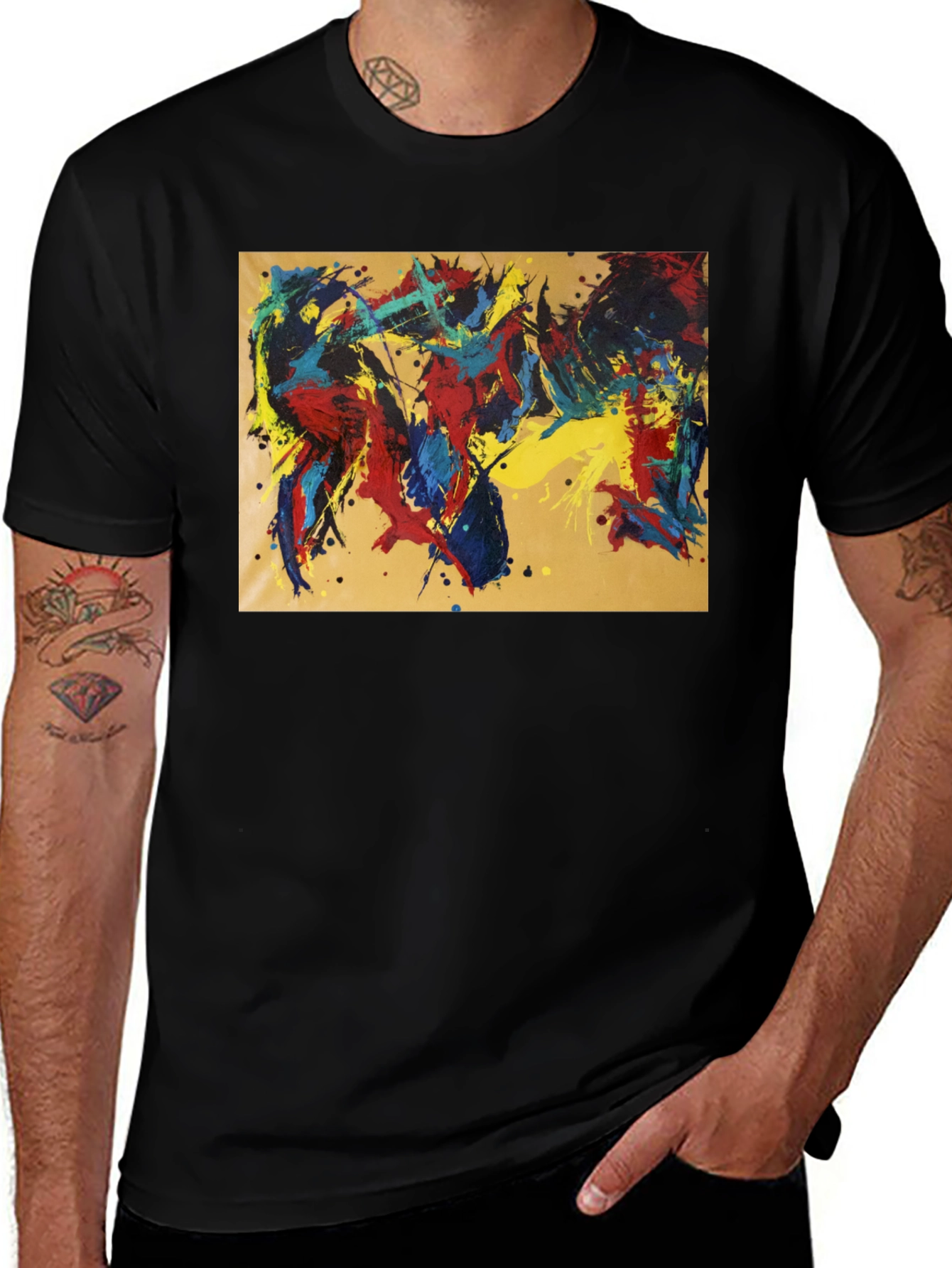 Variant 19 of Abstract Art Print Black T-Shirt