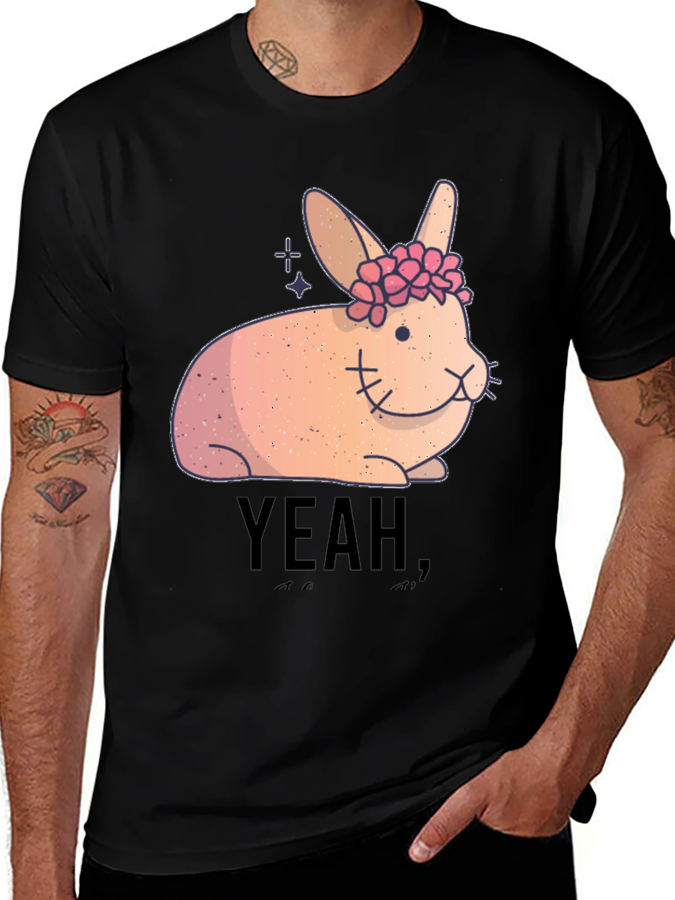 Variant 19 of Yeah! Bunny Flower Crown Graphic Tee