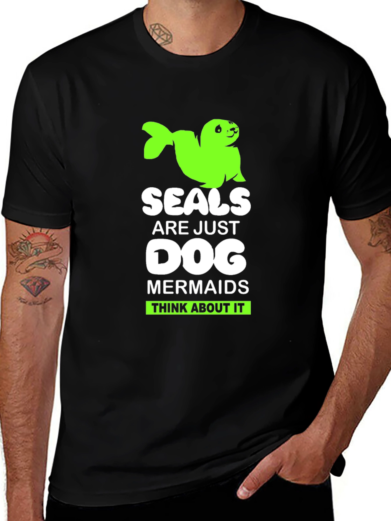 Seals Are Just Dog Mermaids Funny Graphic T-Shirt