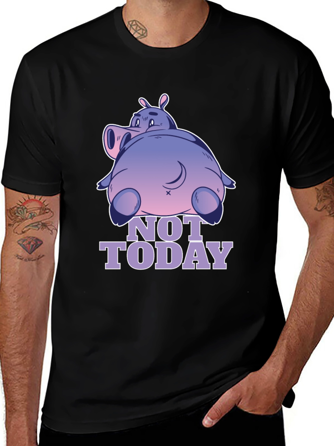 Variant 11 of Not Today Hippo T-Shirt - Relaxed Fit