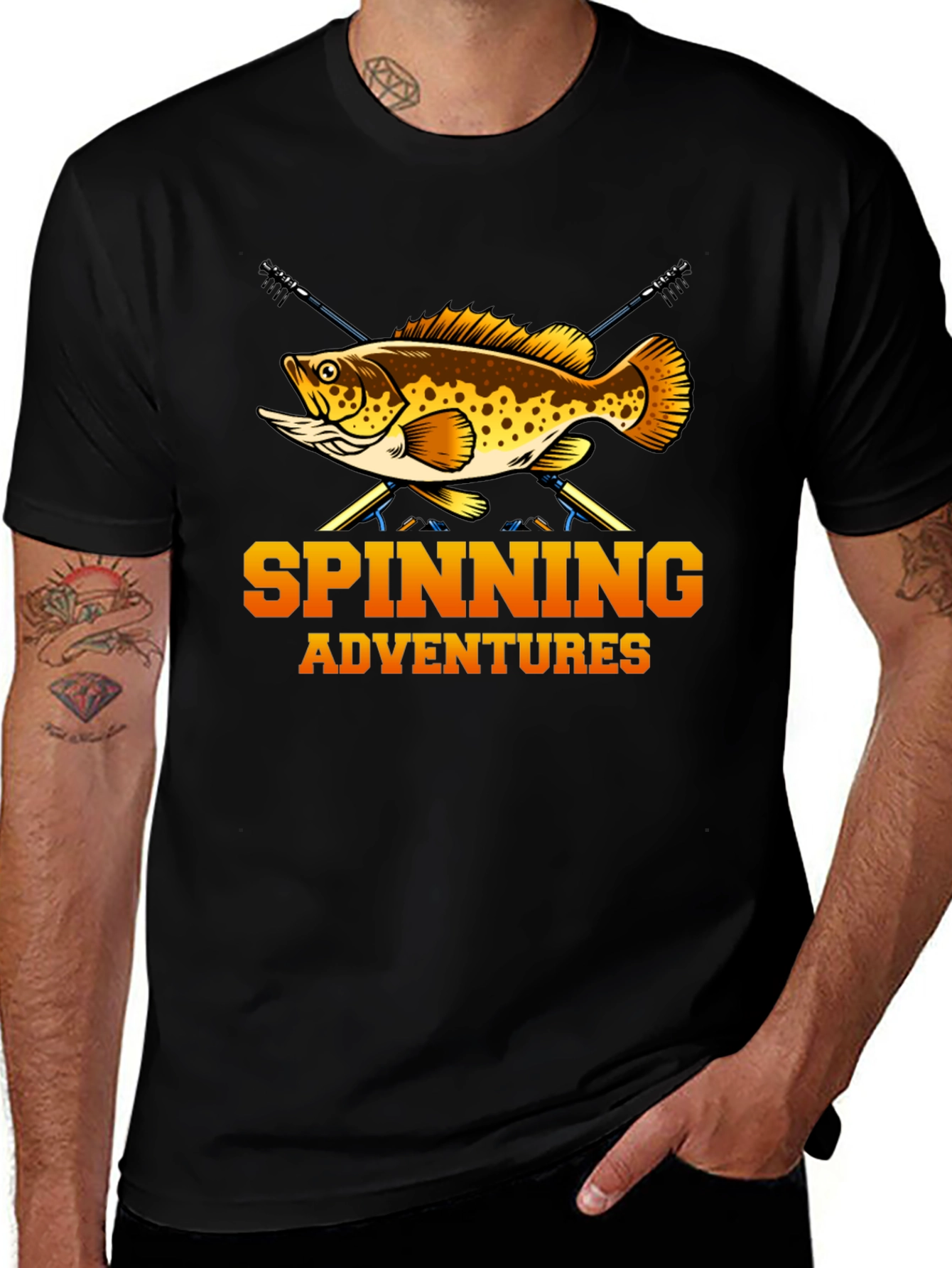 Variant 26 of Spinning Adventures Fishing T-Shirt - Angler Tee