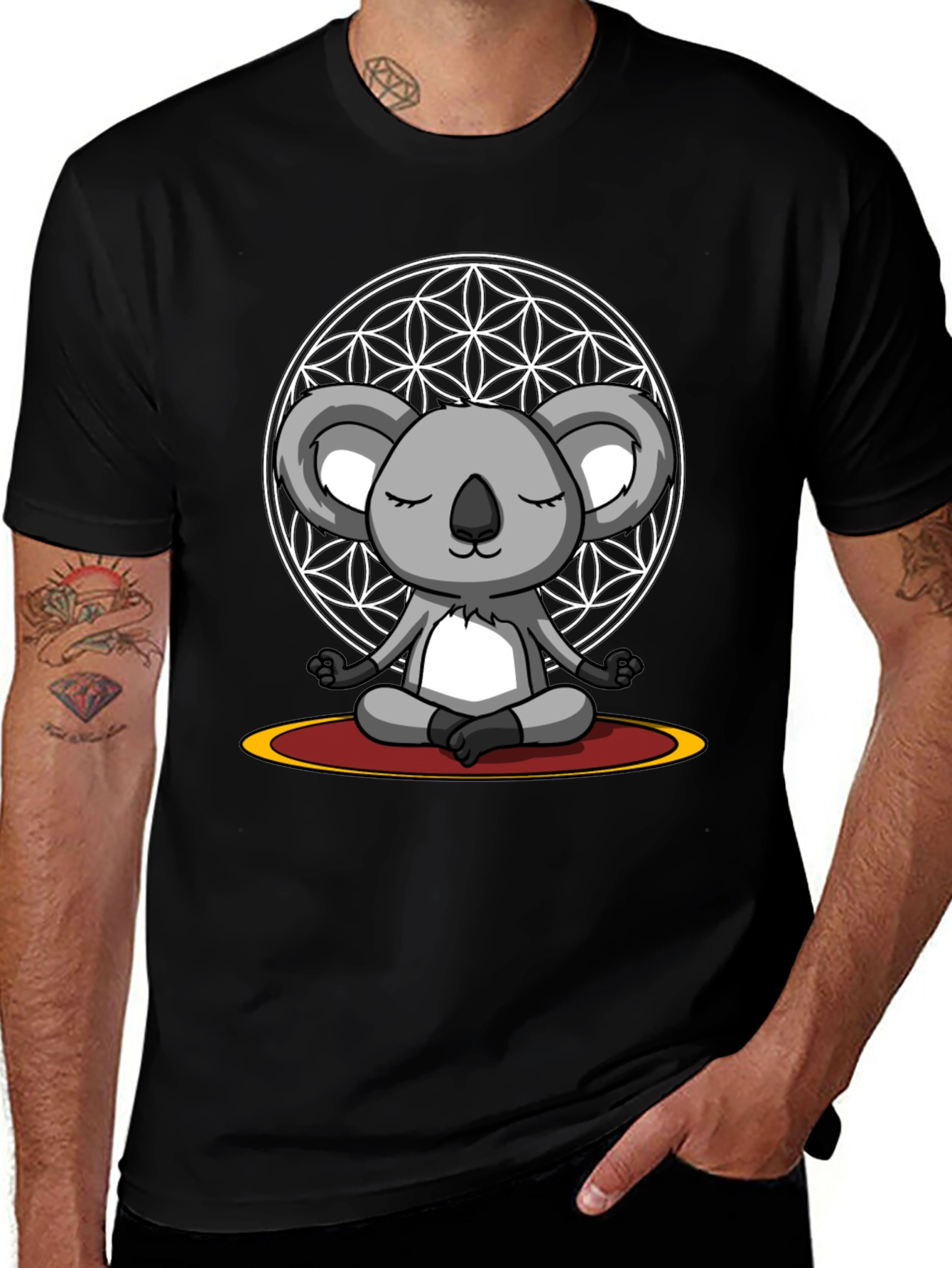 Variant 5 of Meditating Koala Bear Graphic Tee - Zen Vibes