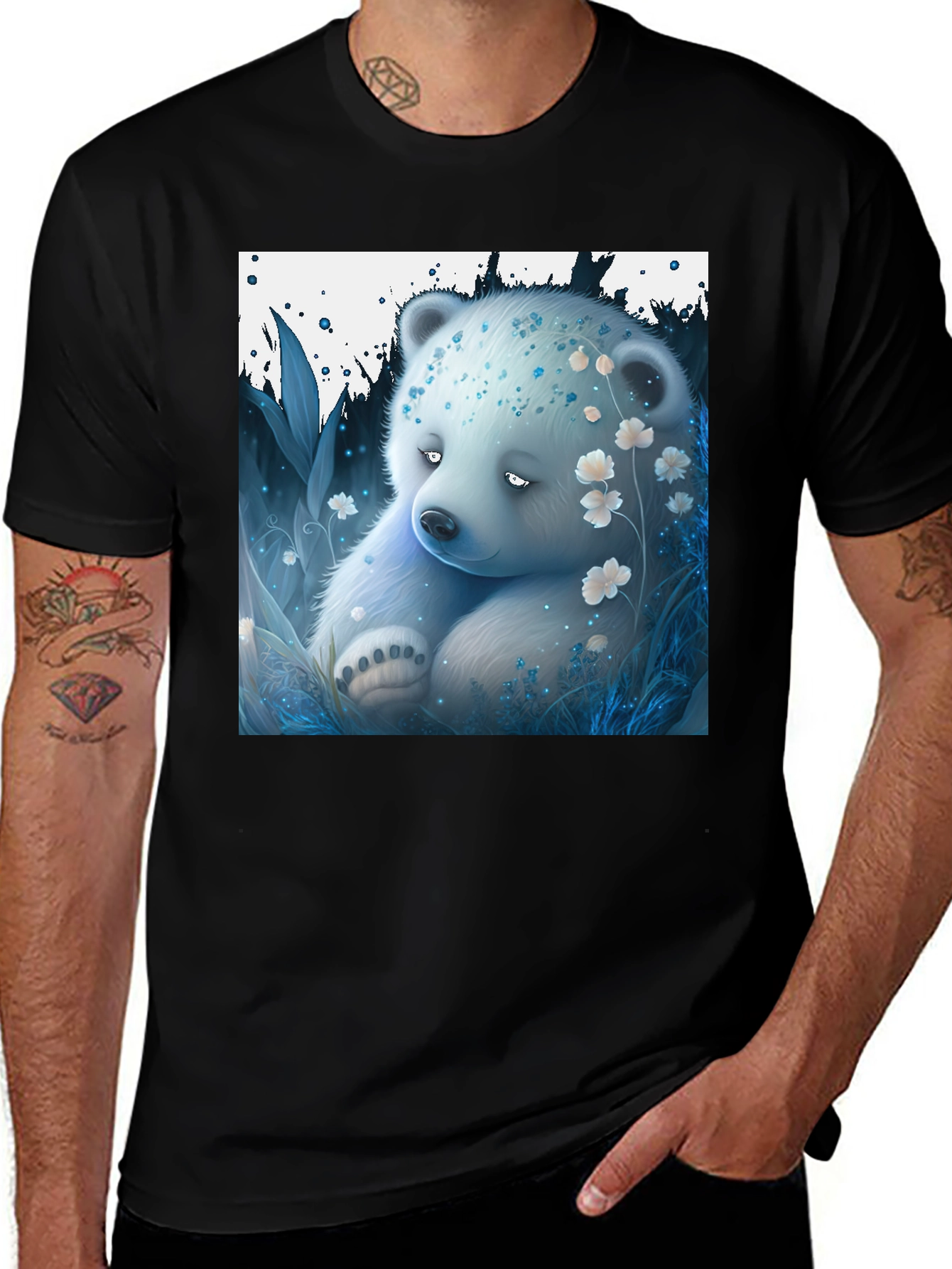 Variant 29 of Cute Floral Bear Graphic Tee