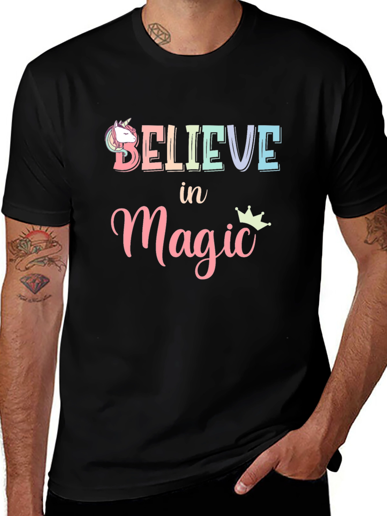 Variant 24 of Believe in Magic Unicorn Graphic T-Shirt