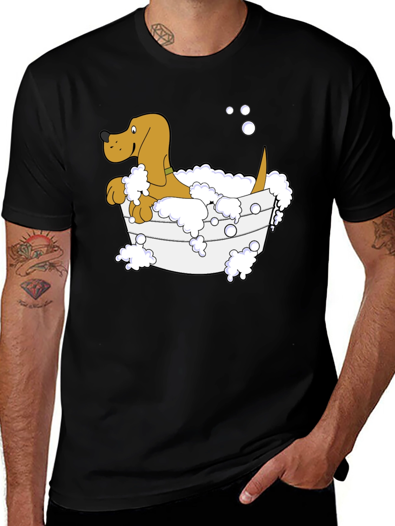 Variant 29 of Dog in Tub Graphic Tee - Unique Cartoon Design
