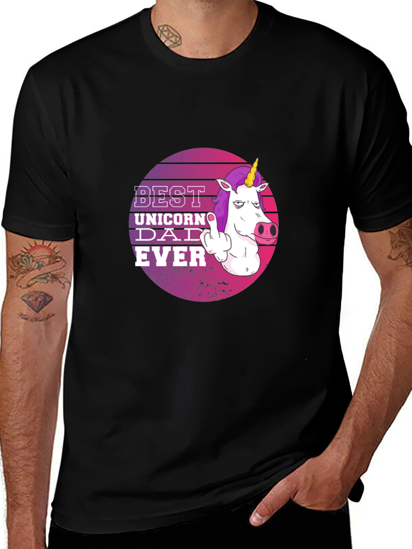Variant 21 of Best Unicorn Dad Ever Black T-Shirt
