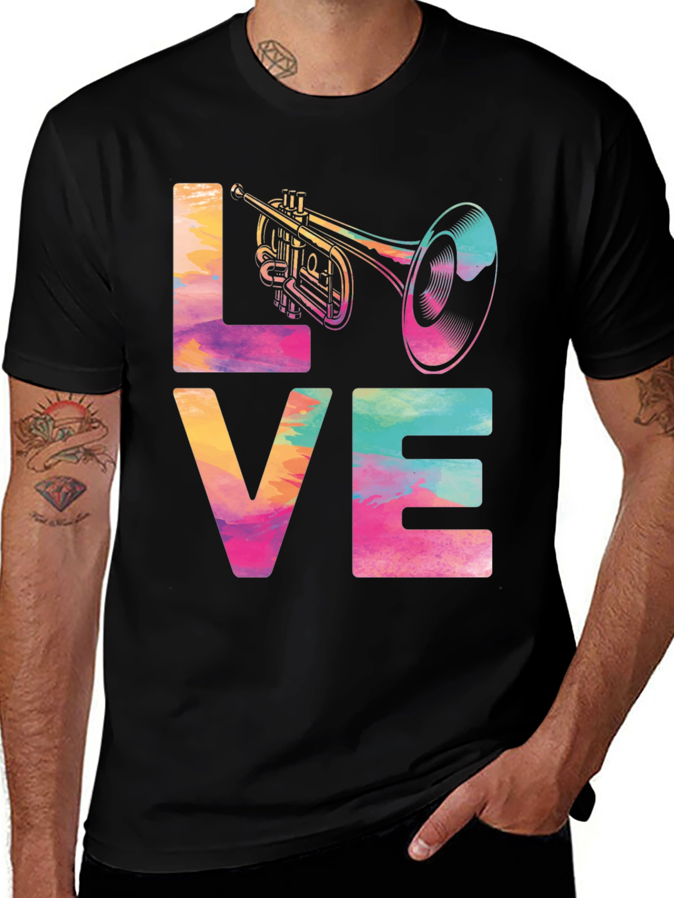 Variant 26 of Love Trumpet Graphic Tee - Music Lover T-Shirt