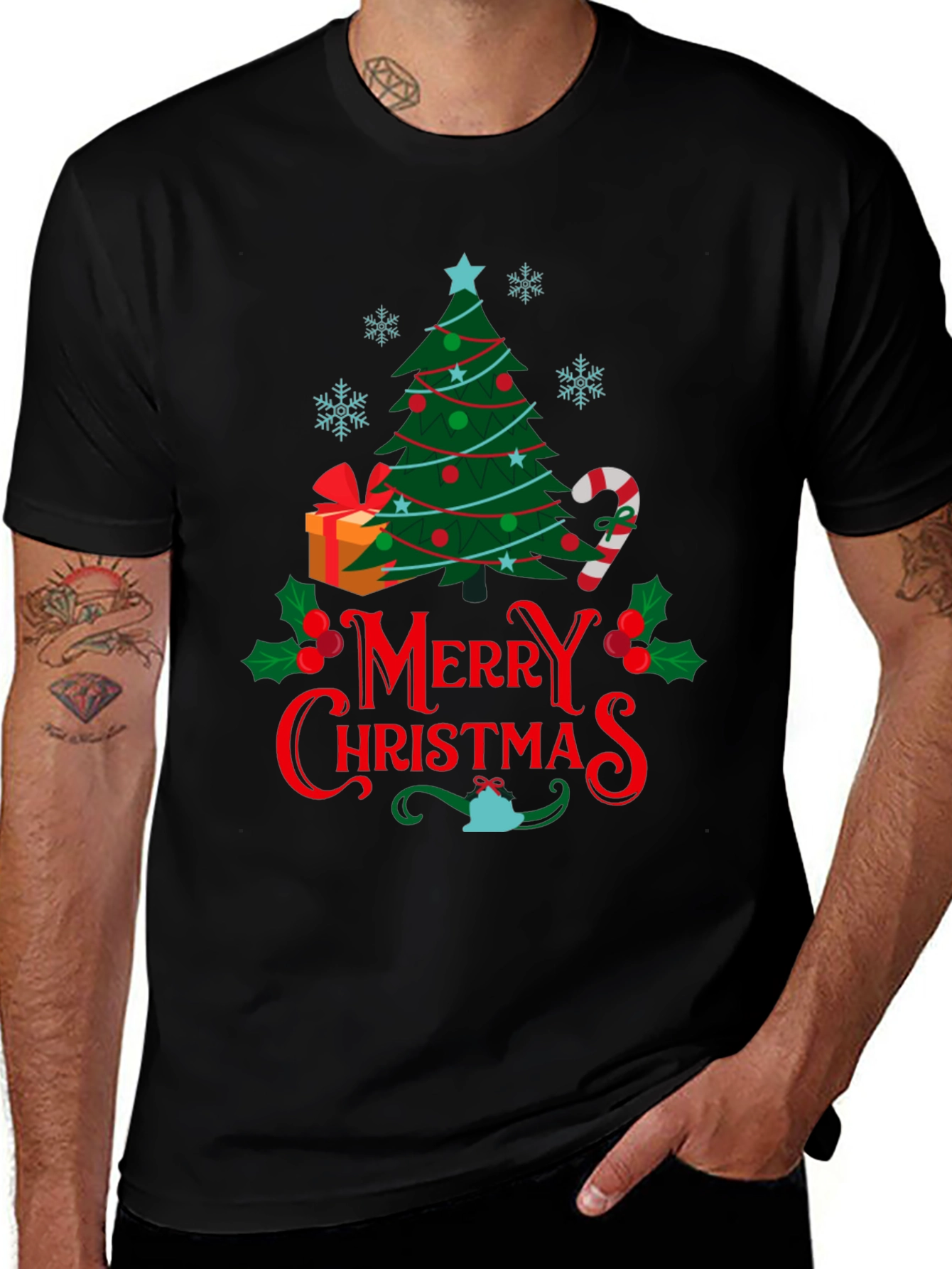 Festive Merry Christmas Graphic Tee