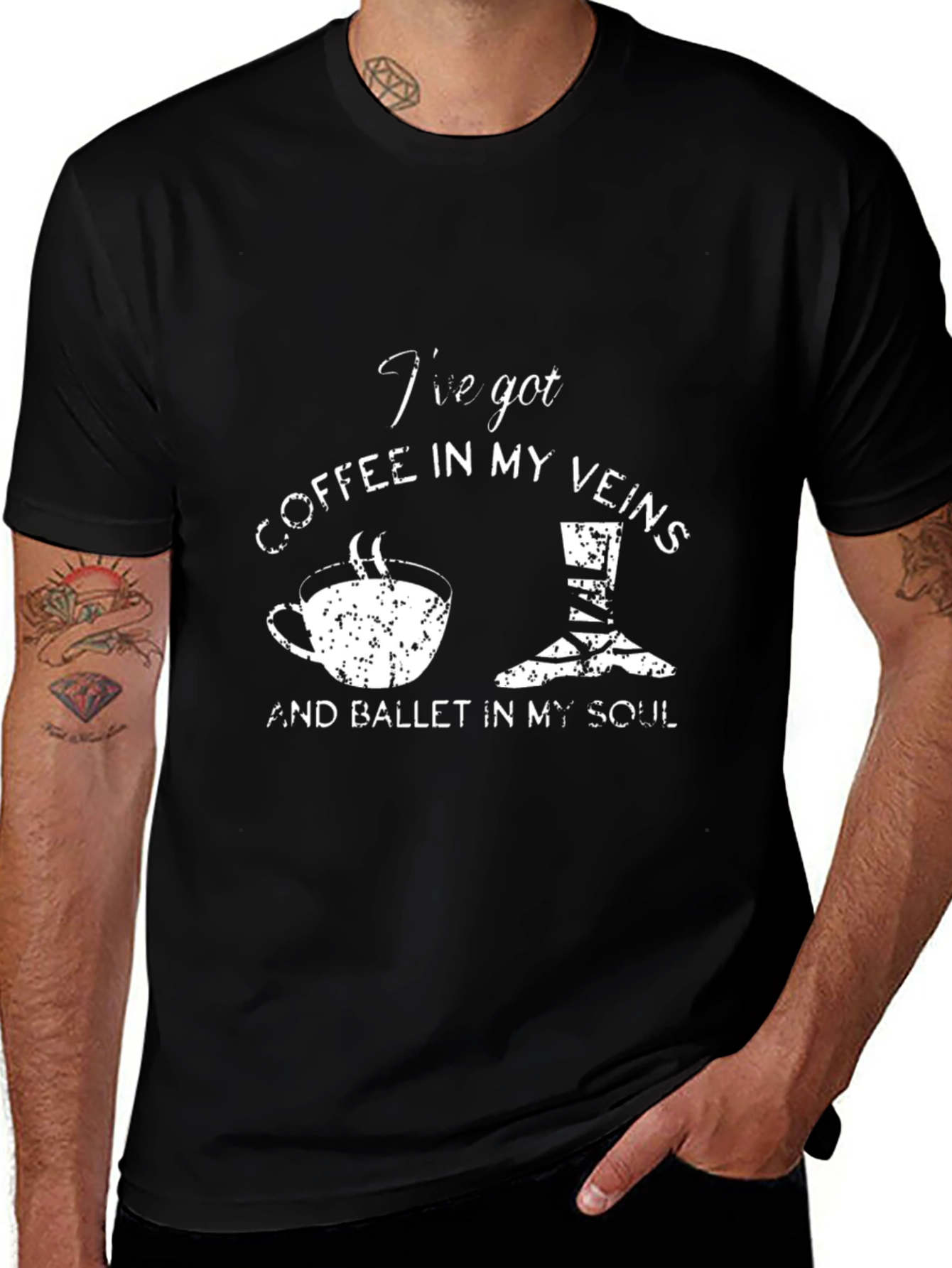 Variant 11 of Coffee & Ballet T-Shirt - I've Got Coffee In My Veins