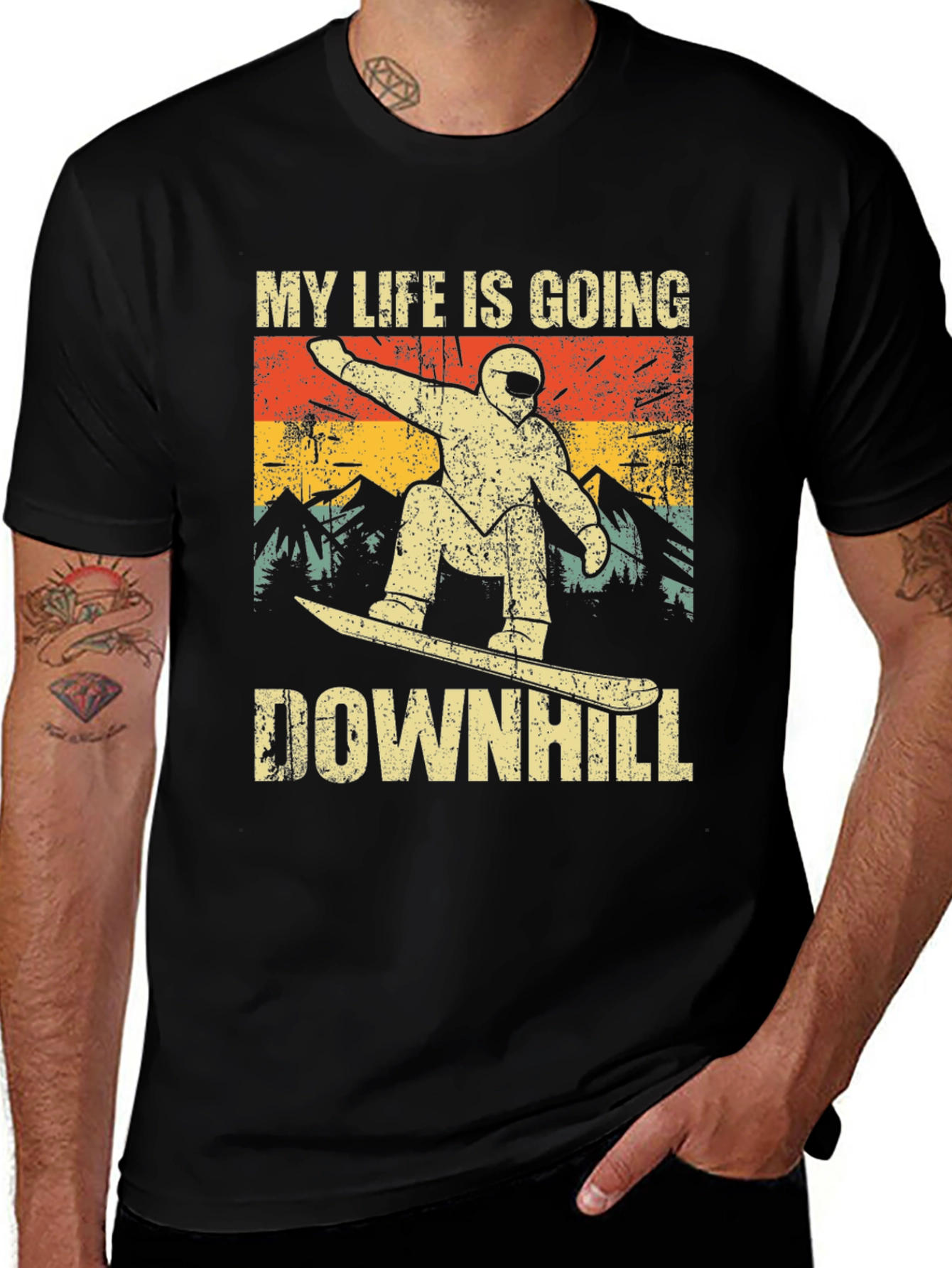 Variant 21 of My Life is Going Downhill Snowboarder T-Shirt