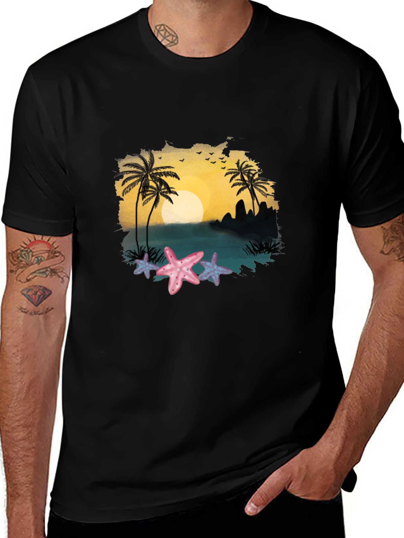Variant 22 of Tropical Beach Starfish Graphic Tee