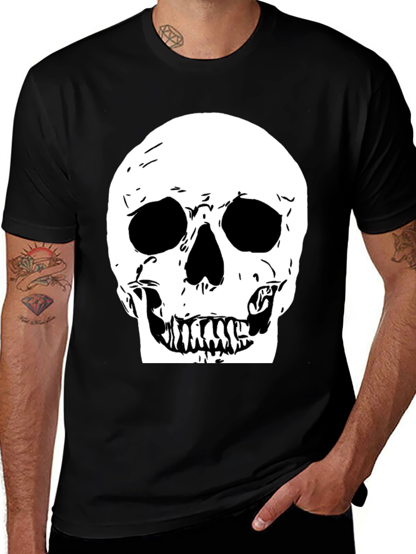 Variant 15 of Skull Graphic Black Tee