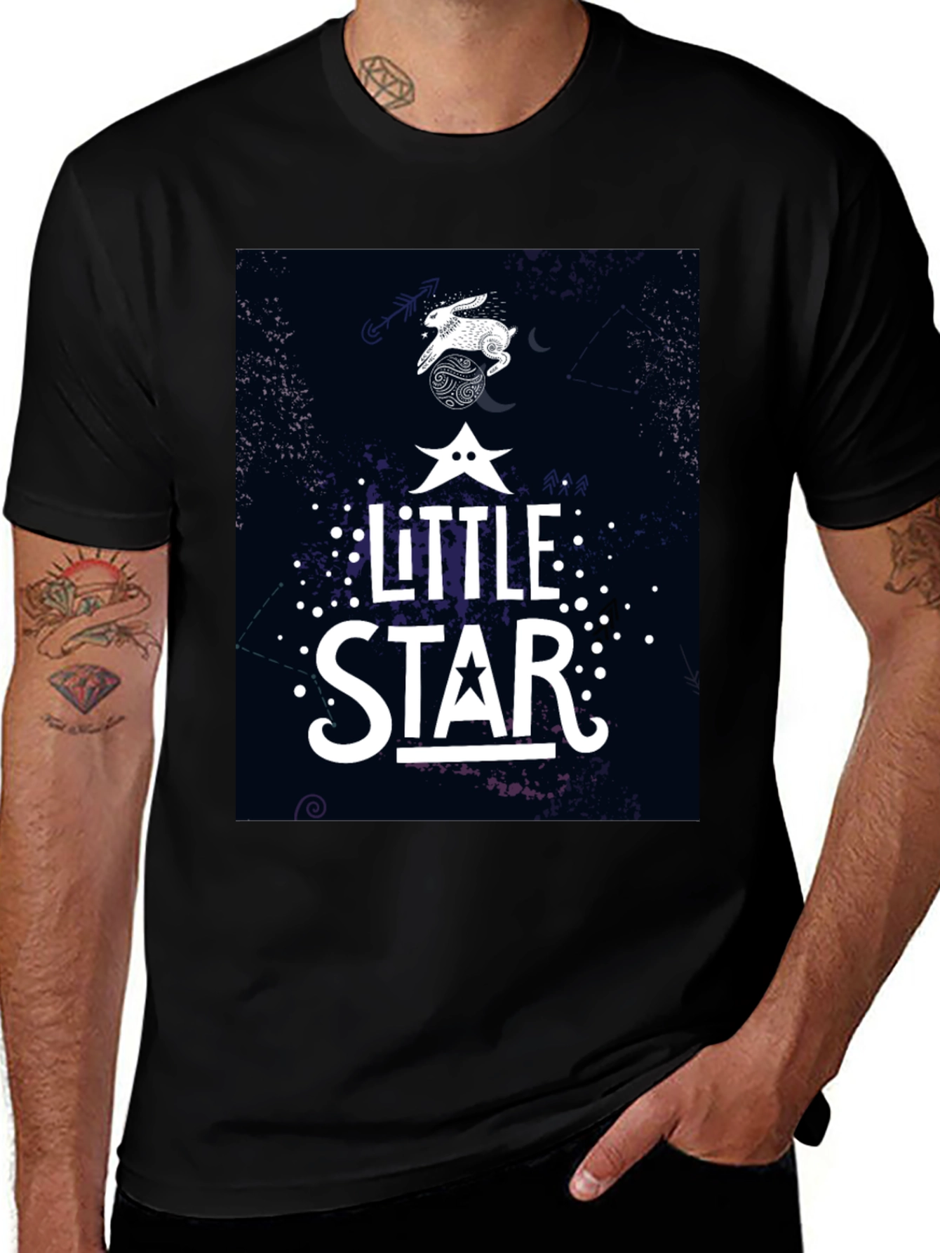 Variant 9 of Little Star Graphic Print Black T-Shirt