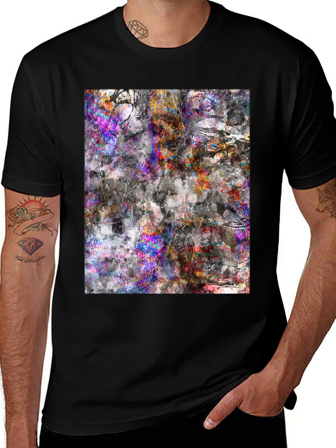 Variant 6 of Abstract Art Tee - Black Cotton Blend