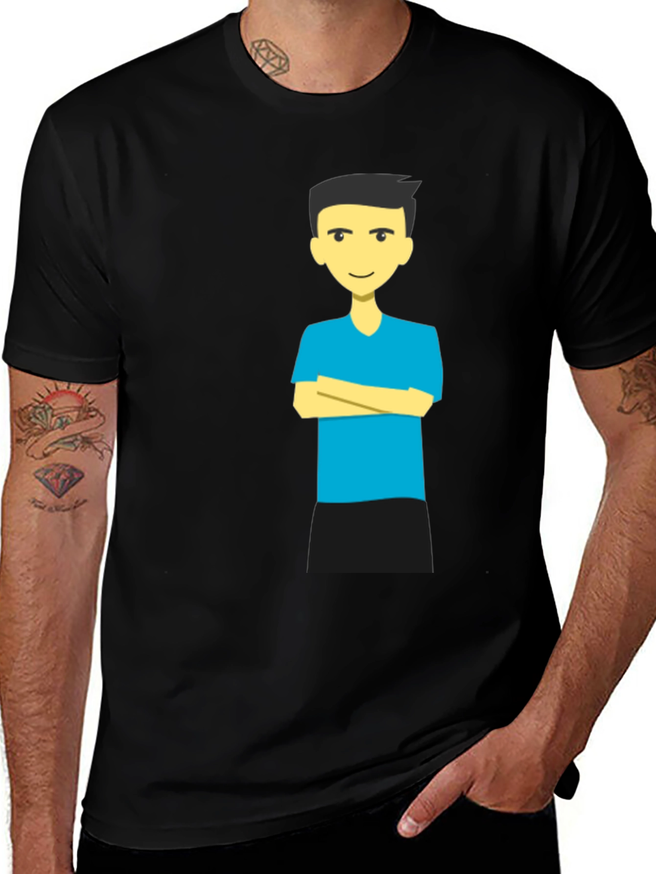 Variant 10 of Graphic Tee - Cartoon Man with Crossed Arms