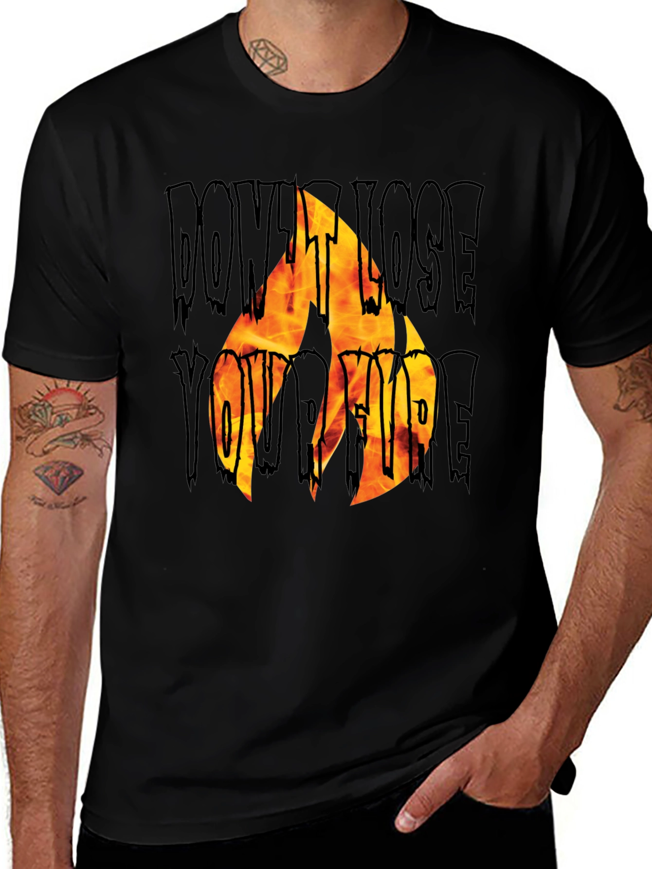 Variant 7 of Don't Lose Your Fire Graphic Tee - Black