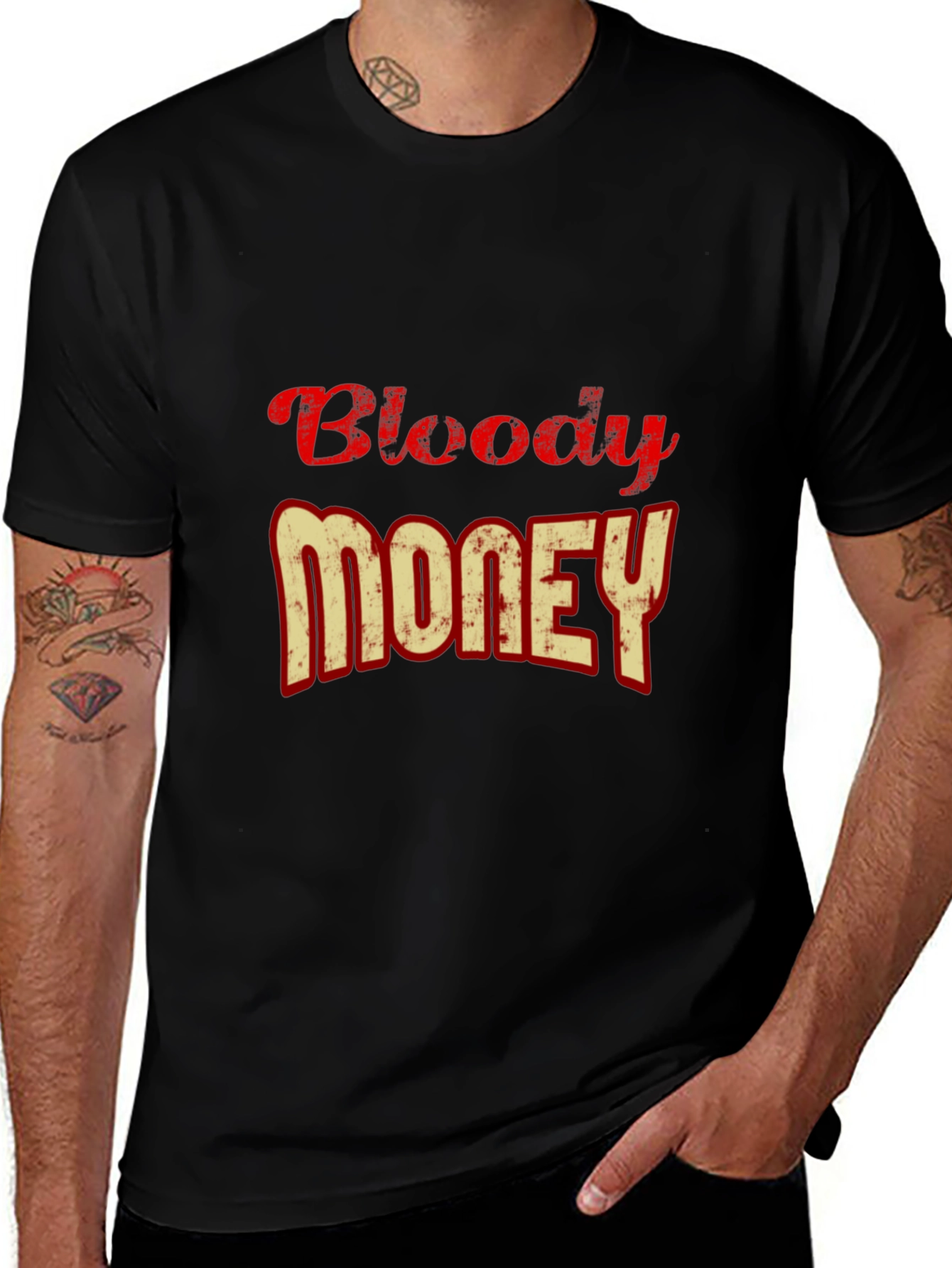 Variant 6 of Bloody Money Graphic Tee - Casual Style