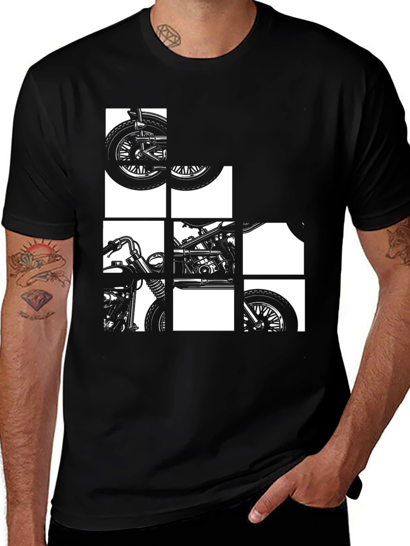 Variant 30 of Motorcycle Graphic Tee - Black