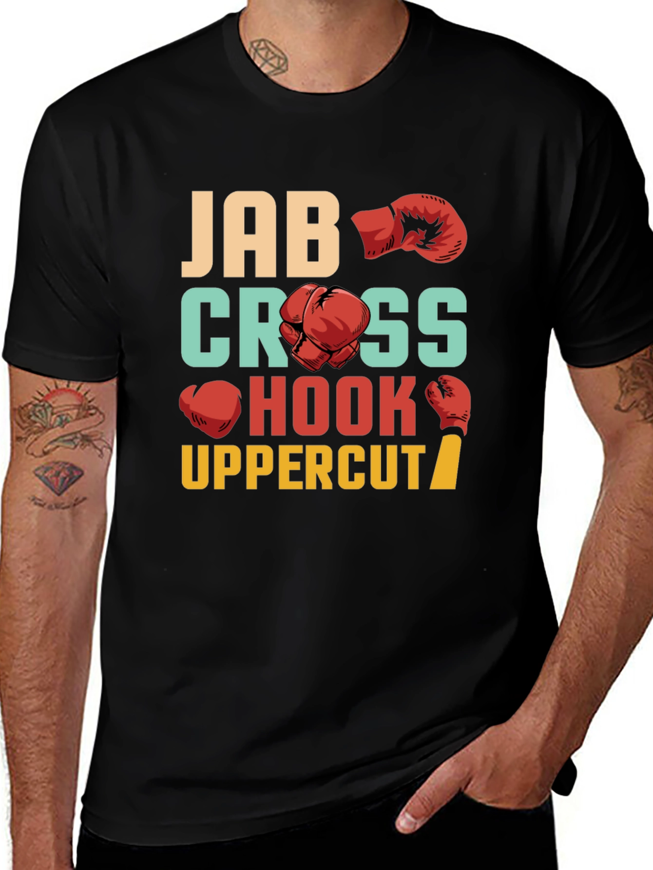 Variant 11 of Jab Cross Hook Uppercut Boxing T-Shirt