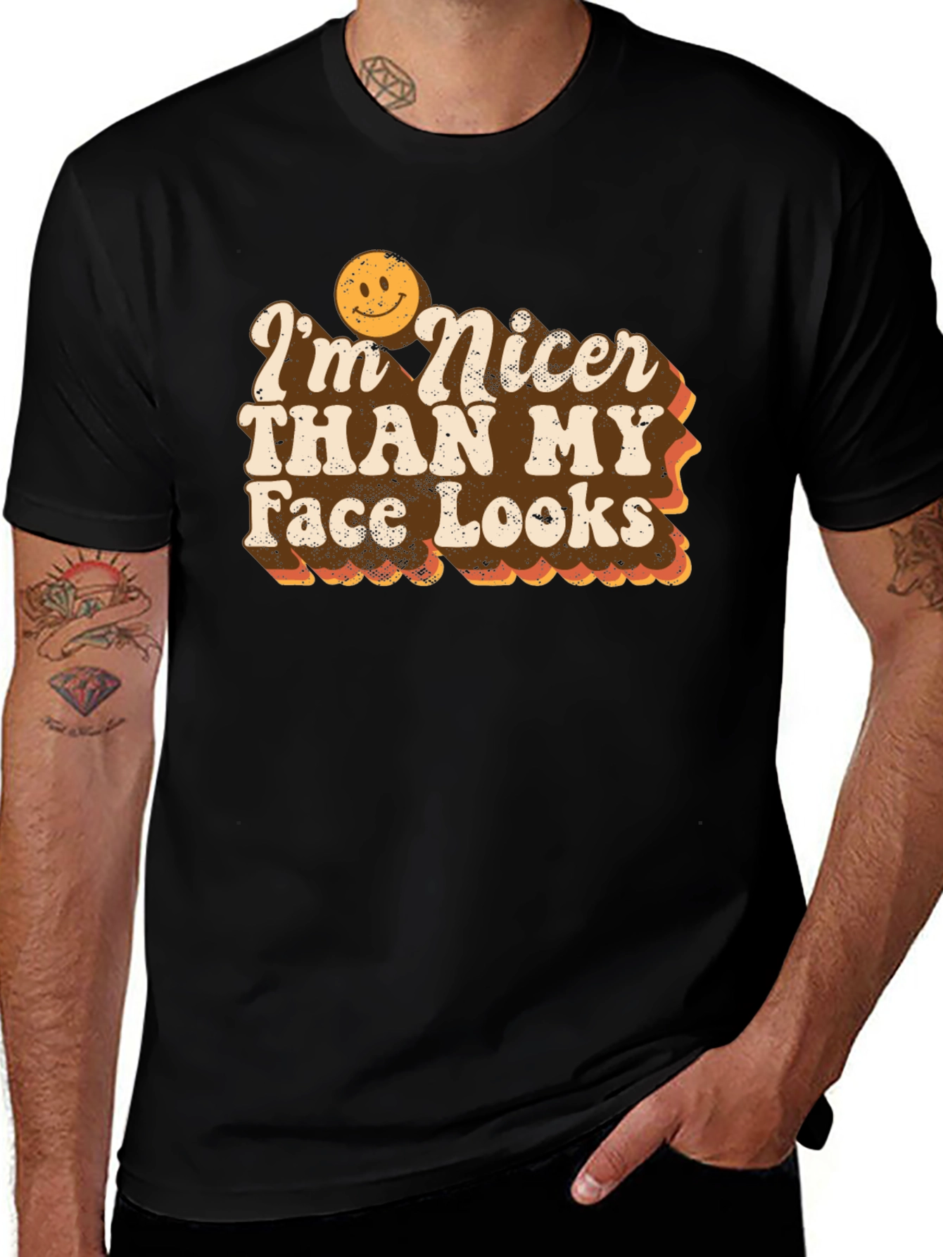 Variant 5 of I'm Nicer Than My Face Looks Graphic T-Shirt
