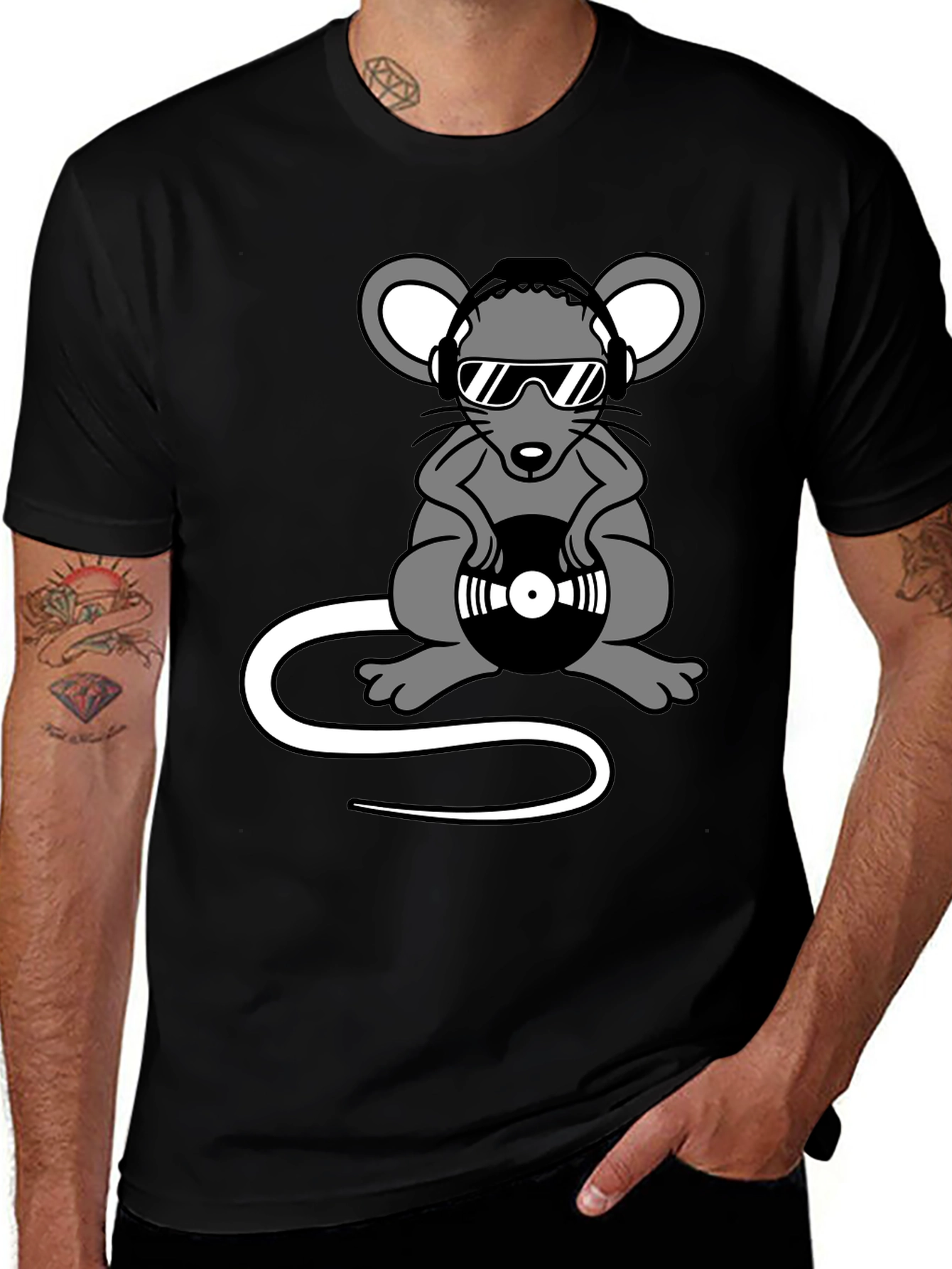 Variant 27 of DJ Mouse Graphic T-Shirt - Cool Cartoon Tee