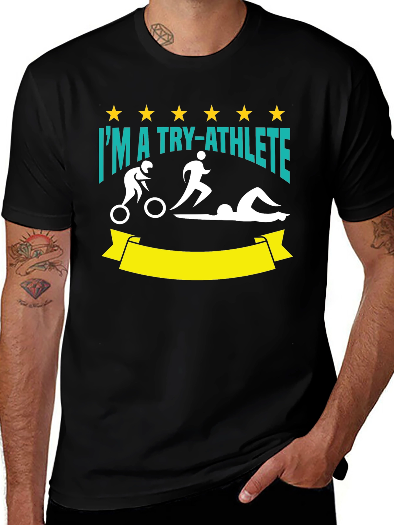 Variant 2 of I'm a Try-Athlete Triathlon T-Shirt
