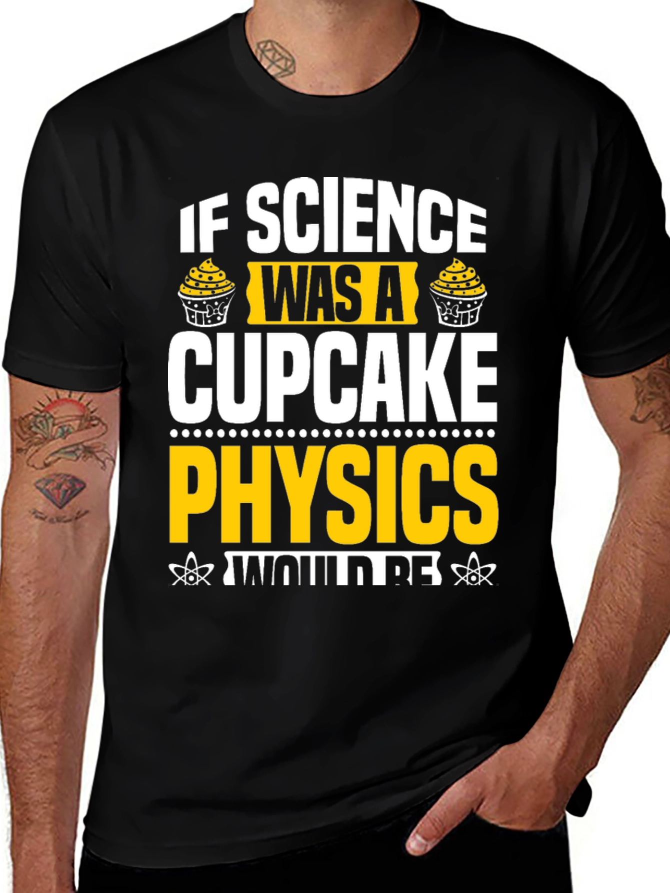 Variant 26 of Science Physics Cupcake Black Graphic T-Shirt