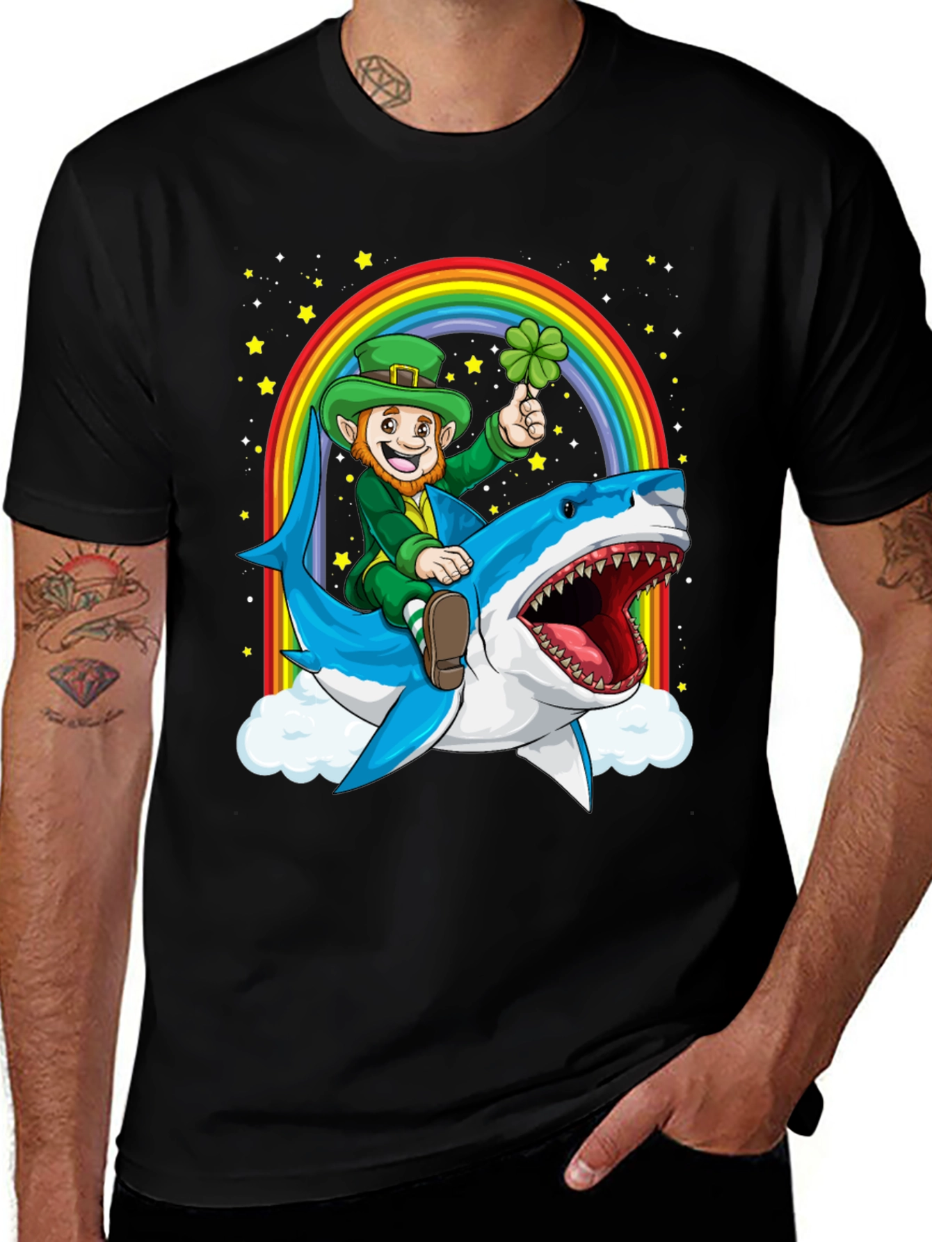 Leprechaun Shark Rainbow T-Shirt - St. Patrick's Day Tee