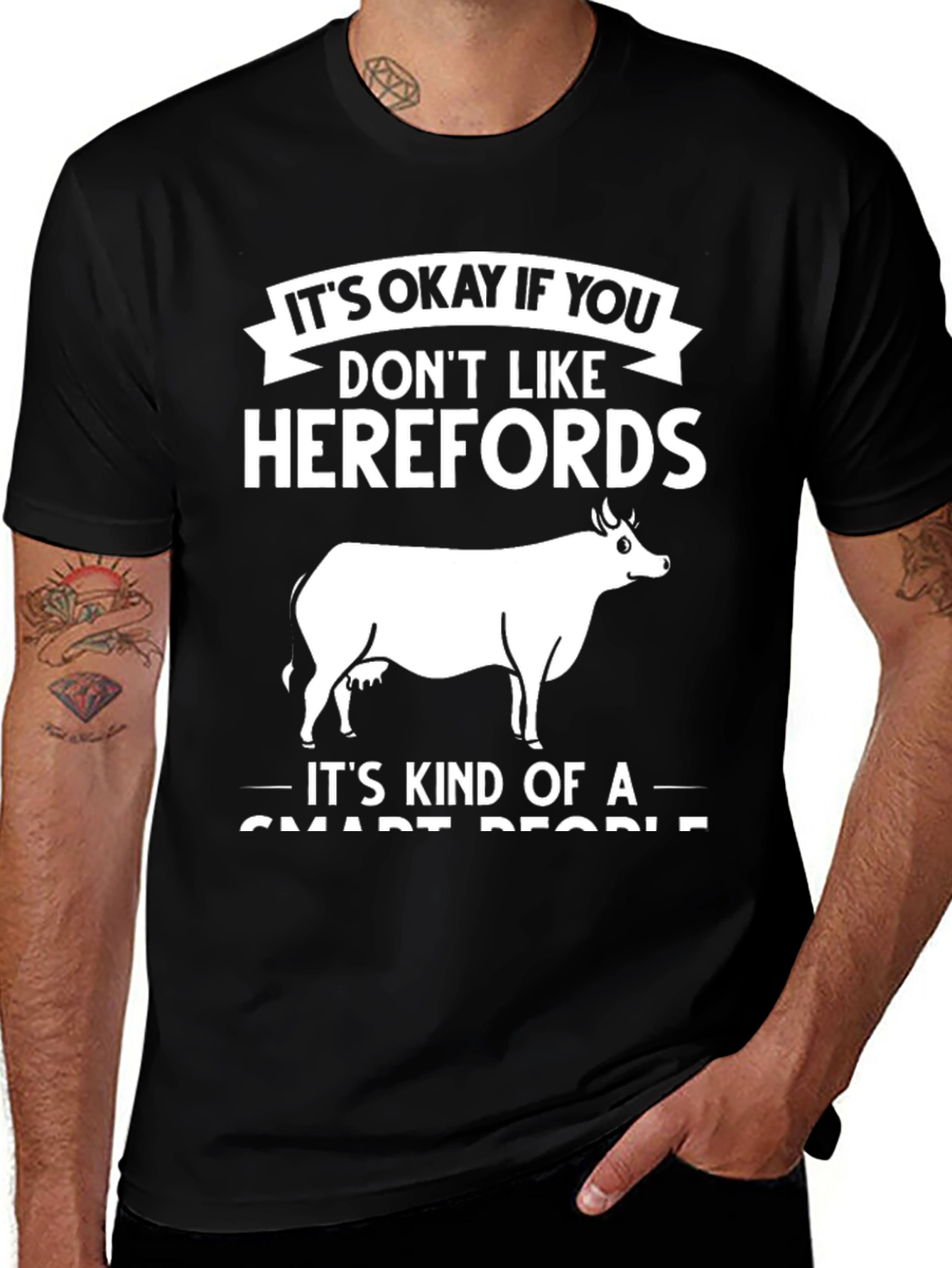 Variant 23 of Herefords Cow T-Shirt, Smart People Tee