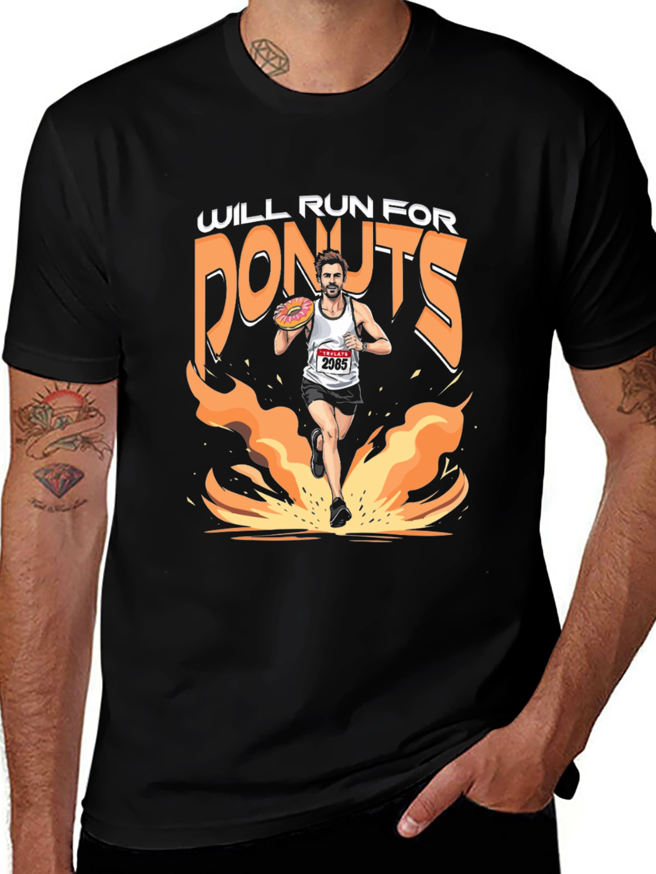 Variant 15 of Will Run for Donuts Graphic T-Shirt