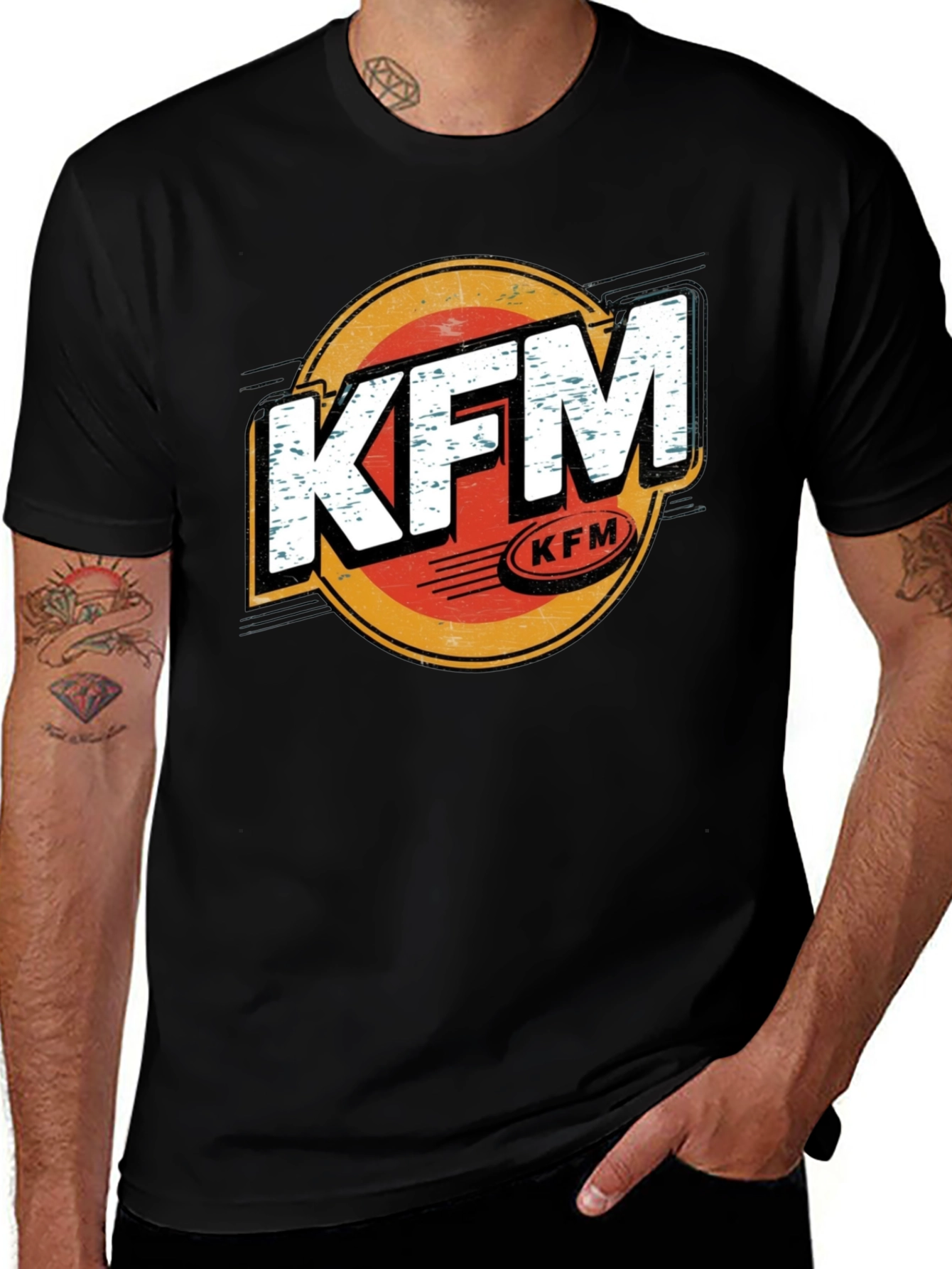 Variant 22 of KFM Graphic Print Black T-Shirt
