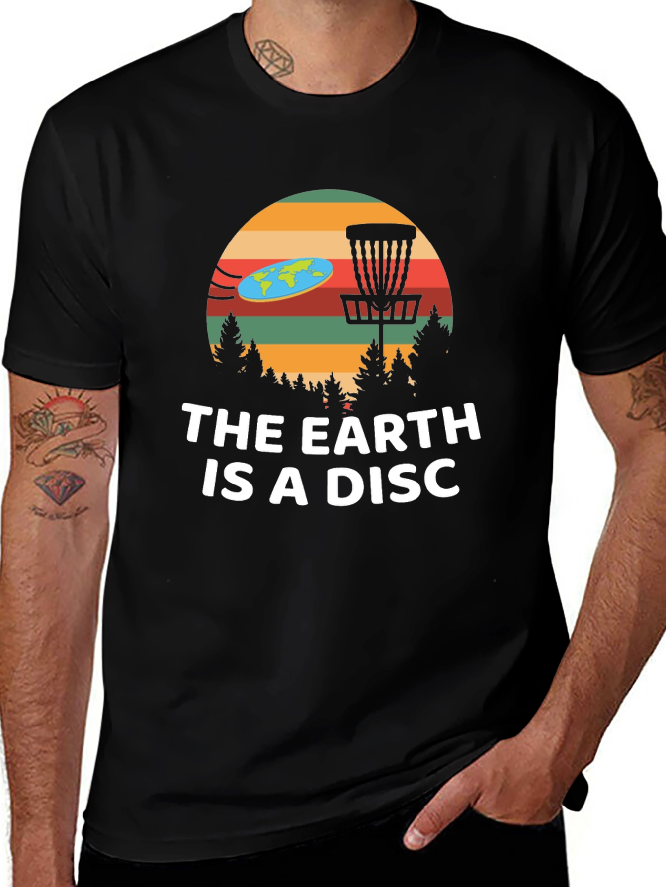 Variant 2 of The Earth Is A Disc Funny T-Shirt