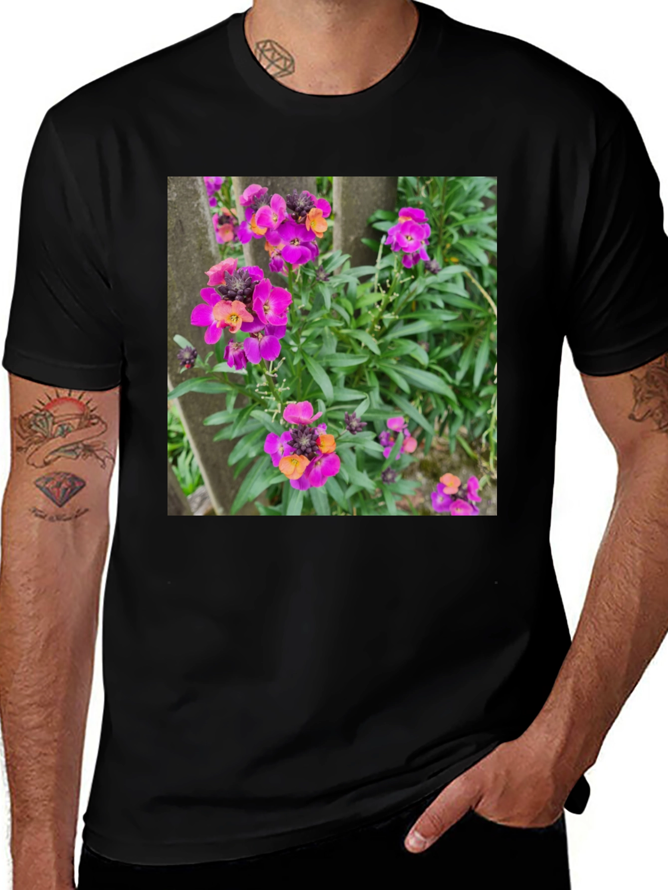 Variant 15 of Floral T-Shirt - Purple Wallflowers