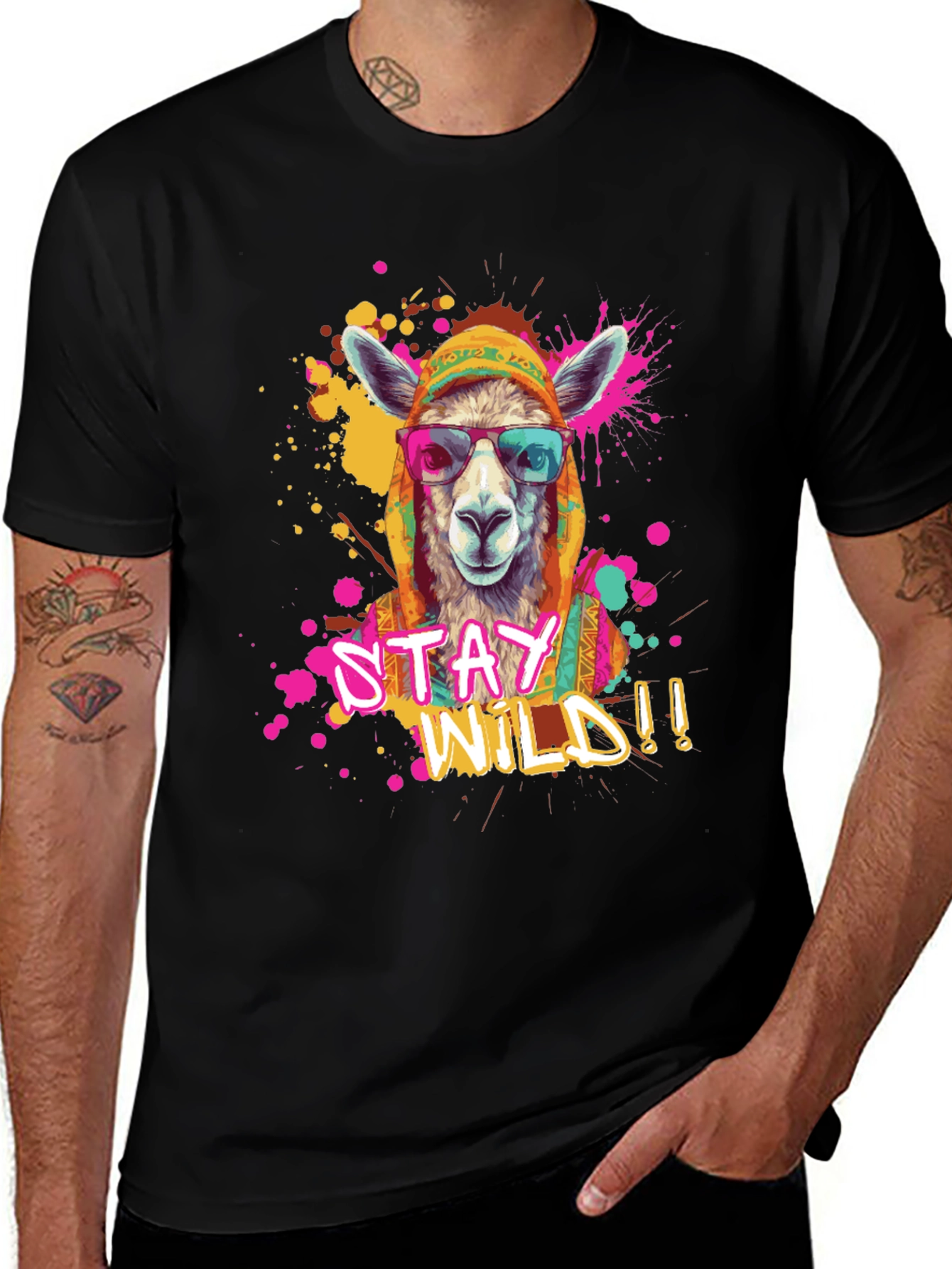 Variant 4 of Stay Wild Llama Graphic Tee