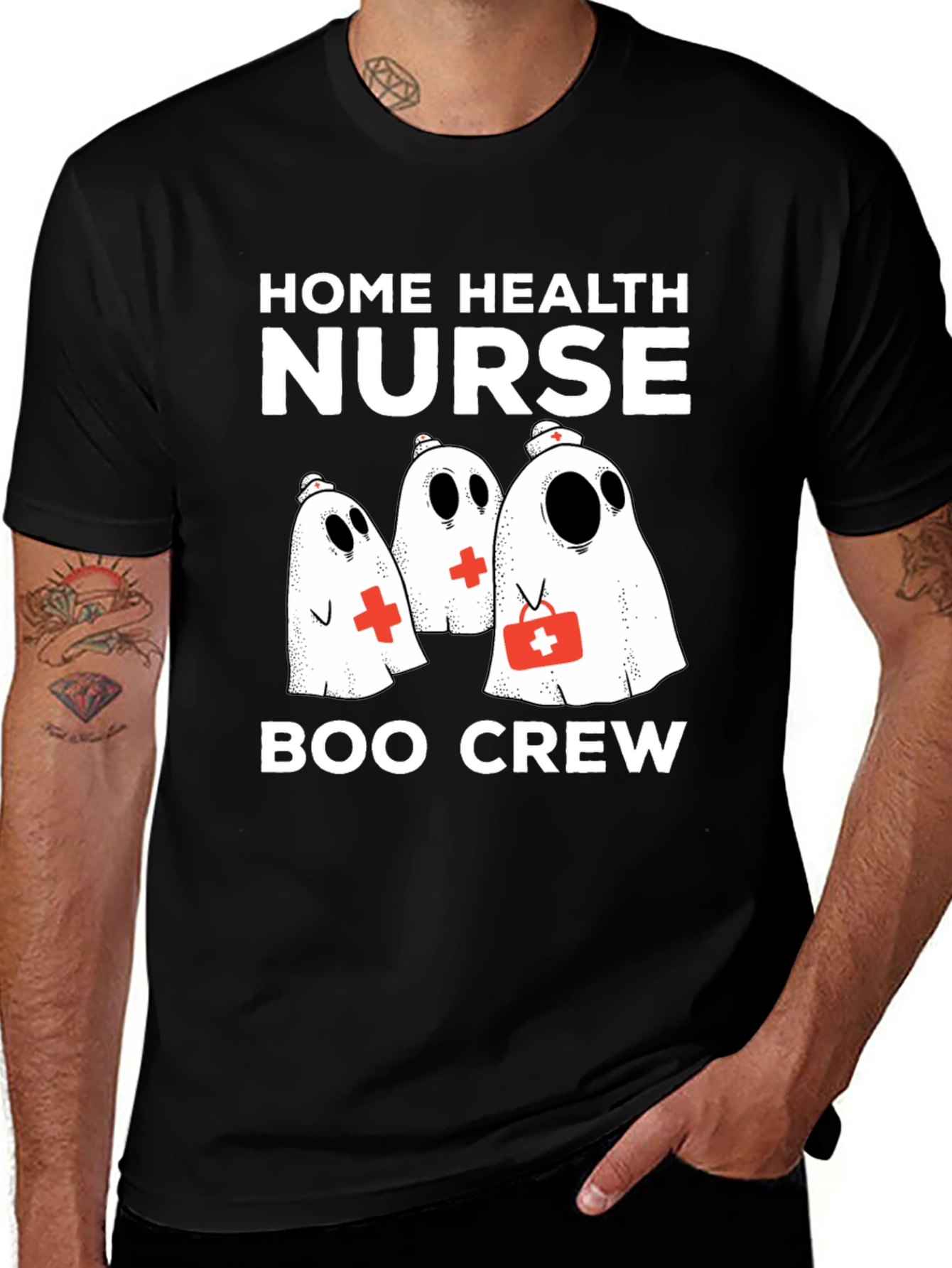 Variant 17 of Home Health Nurse Boo Crew T-Shirt