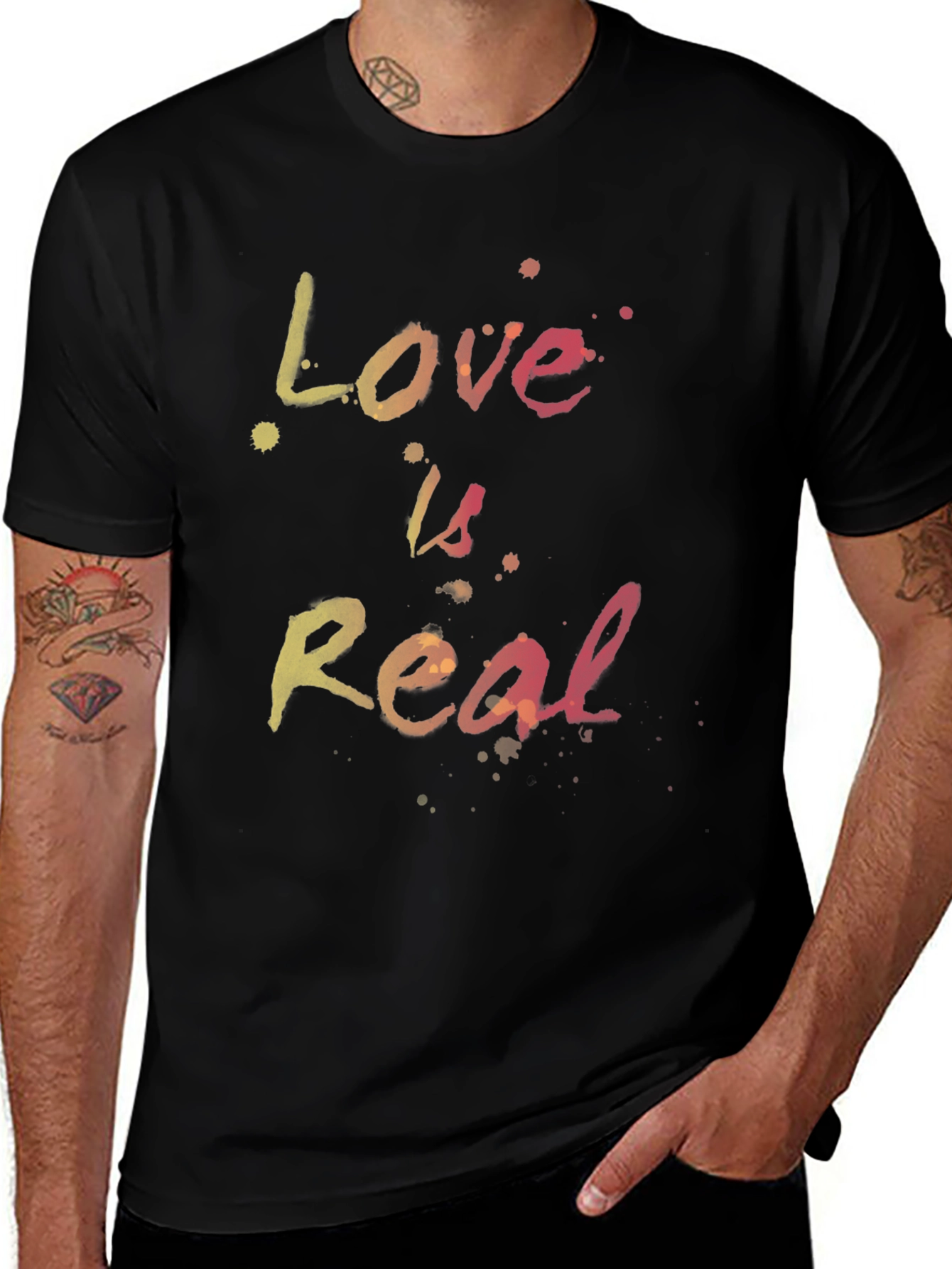 Variant 2 of Love is Real Graphic T-Shirt - Trendy Men's Tee