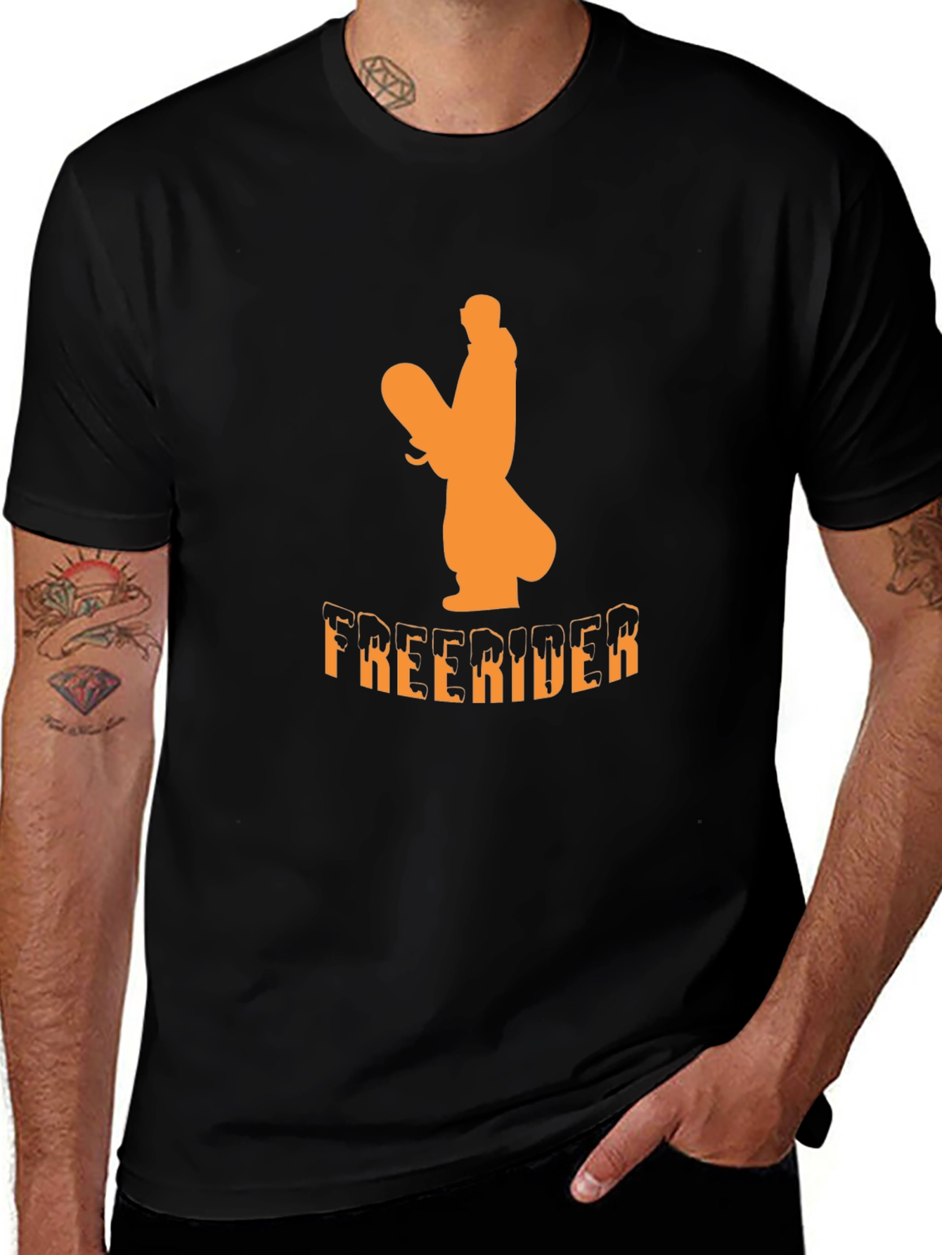 Variant 14 of Freerider Graphic Tee - Snowboarder Design