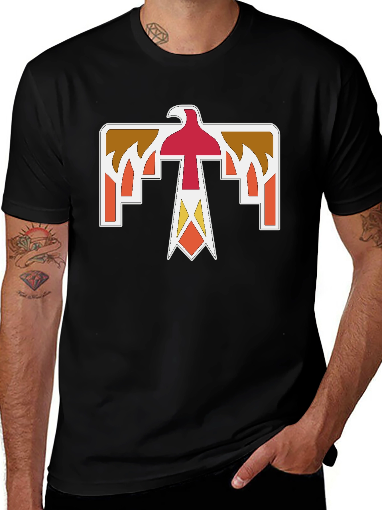 Retro Thunderbird Graphic Black T-Shirt