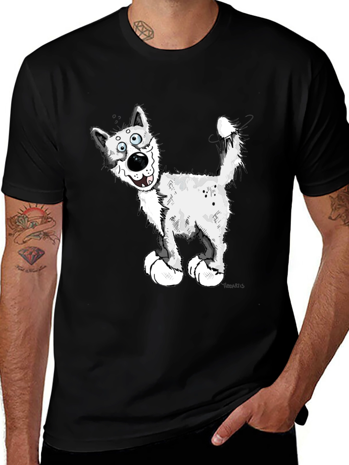 Variant 21 of Cartoon Dog Graphic T-Shirt