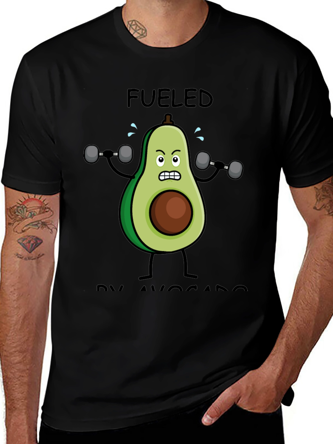 Variant 18 of Fueled By Avocado Fitness Graphic T-Shirt