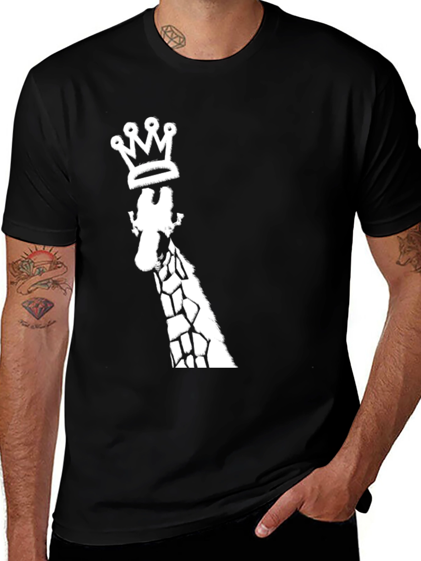 Variant 18 of King Giraffe Graphic Tee - Cool Animal T-Shirt