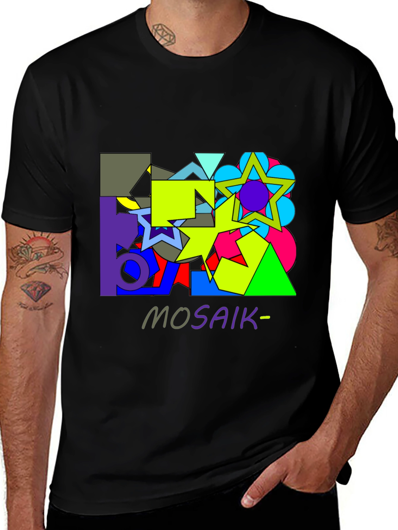 Variant 17 of Abstract Geometric Mosaic Graphic T-Shirt - Unisex
