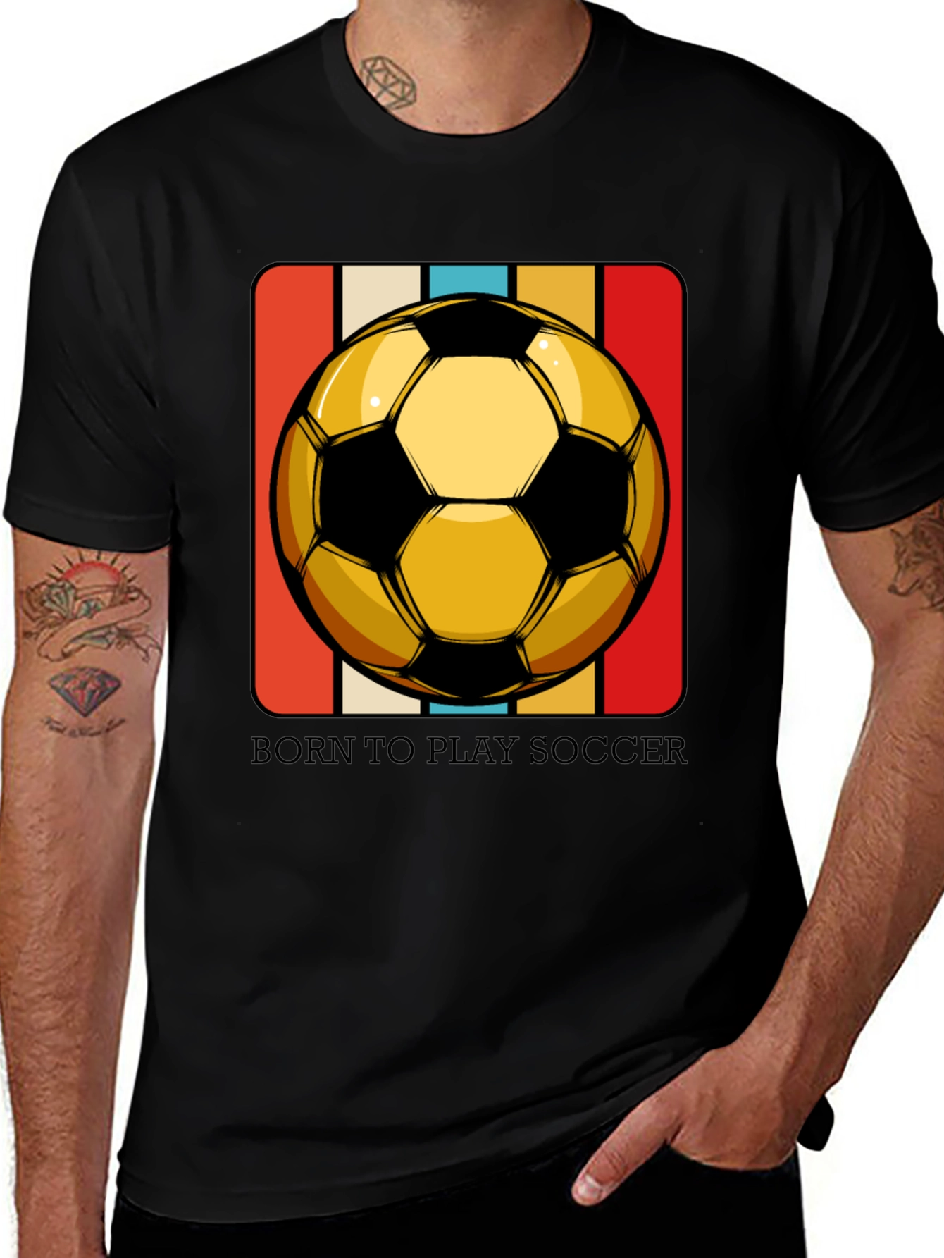 Variant 3 of Born to Play Soccer T-Shirt - Retro Style
