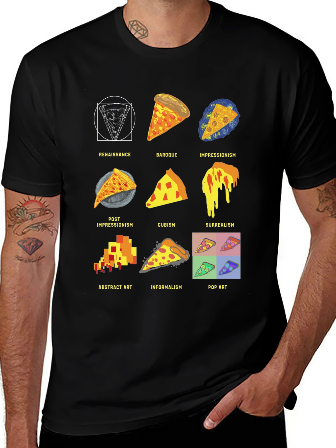Pizza Art Styles T-Shirt: Renaissance to Pop Art!
