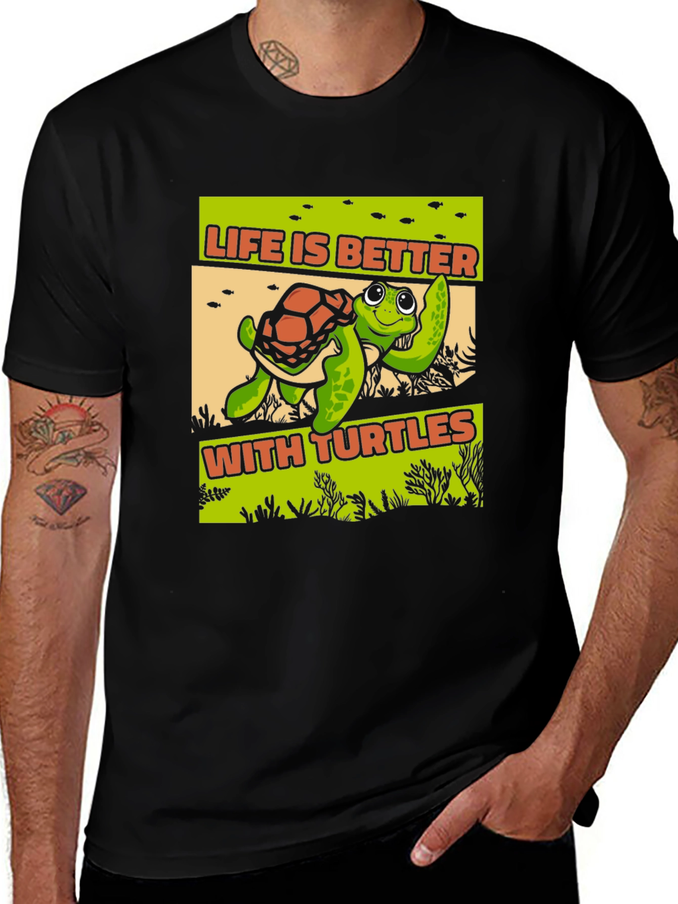 Variant 17 of Life is Better With Turtles Graphic T-Shirt