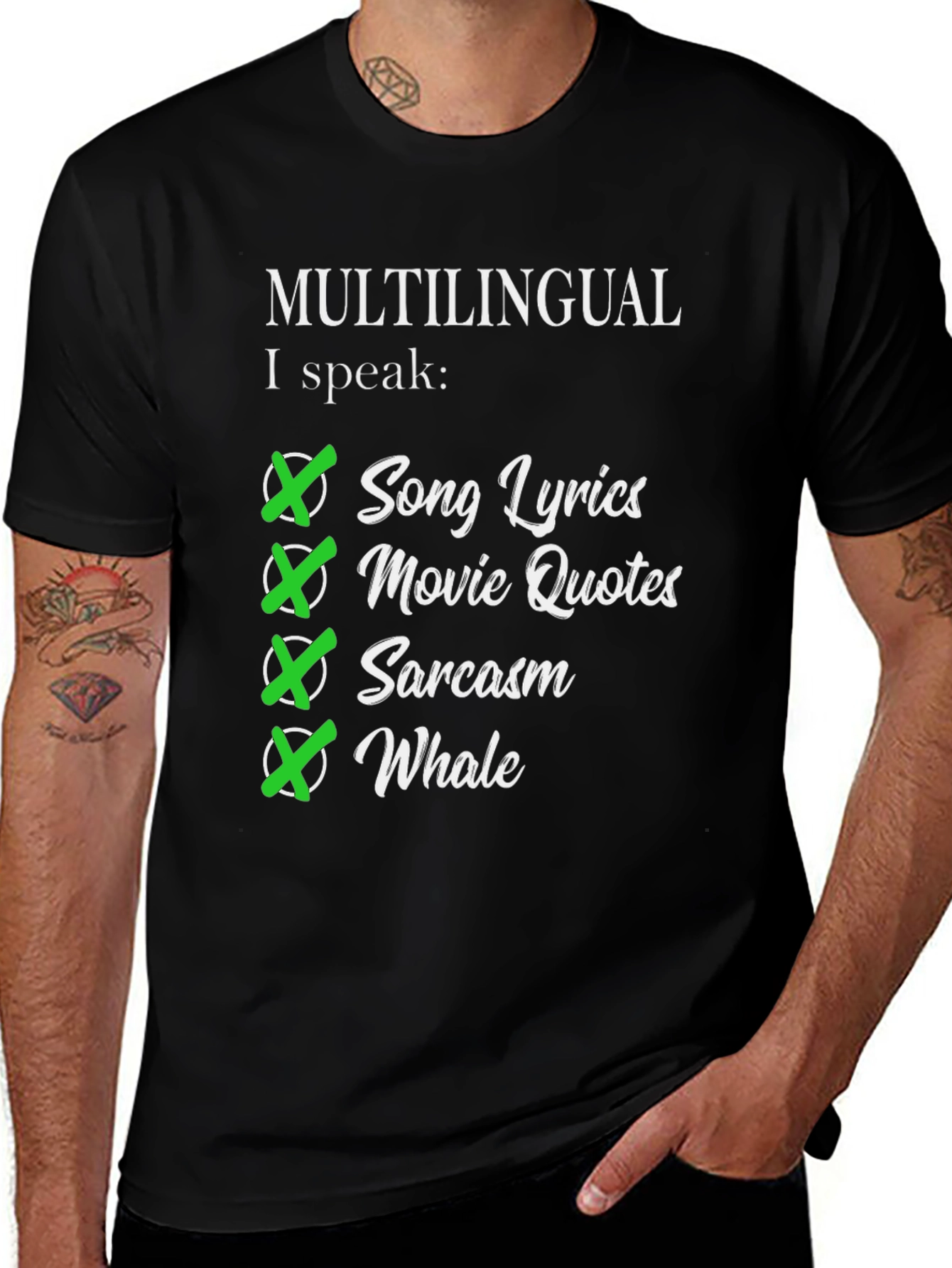 Variant 12 of Multilingual I Speak Song Lyrics T-Shirt