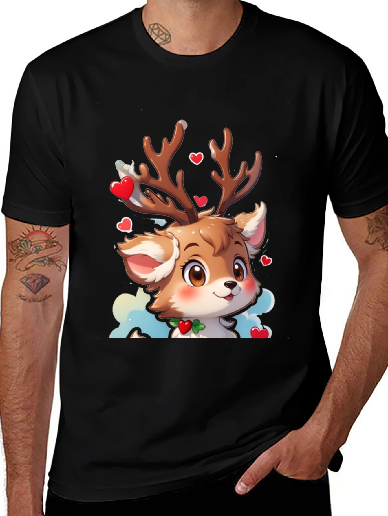 Variant 14 of Cute Reindeer Cartoon T-Shirt