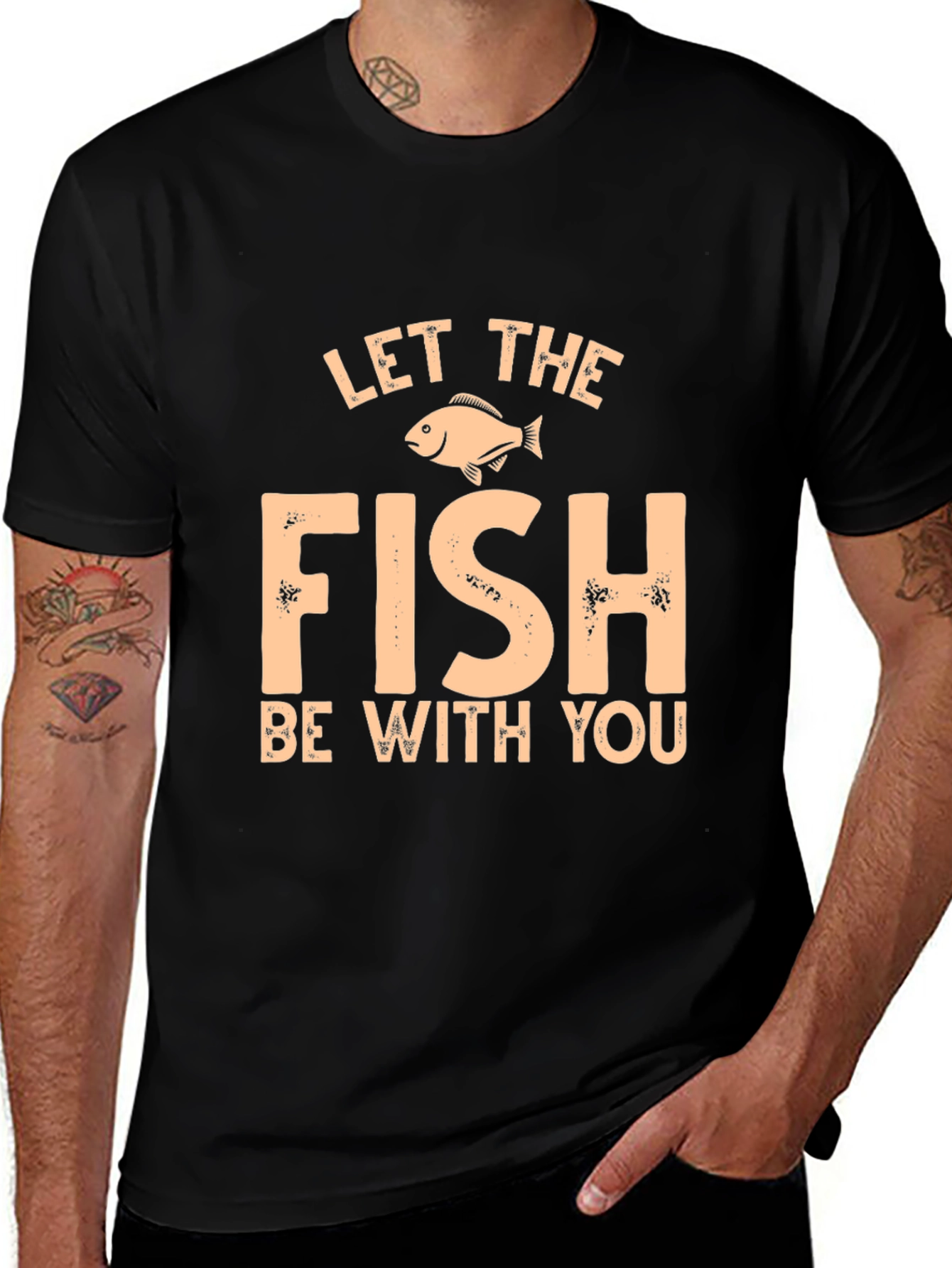 Variant 18 of Let the Fish Be With You Black Graphic T-Shirt