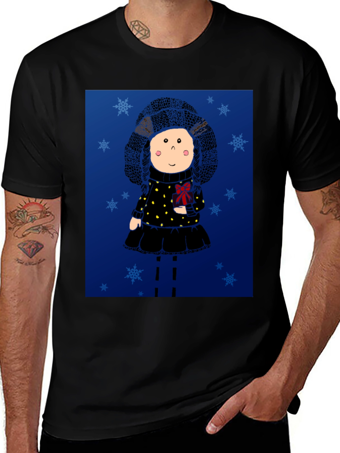 Variant 25 of Holiday Doll T-Shirt - Festive Winter Design
